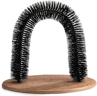 Hollypet Cat Arch Self Groomer Massager, Cat Arch Brush Toy, Pet Back Grooming and Massaging, Pet Scratcher Pads Hair Cleaner