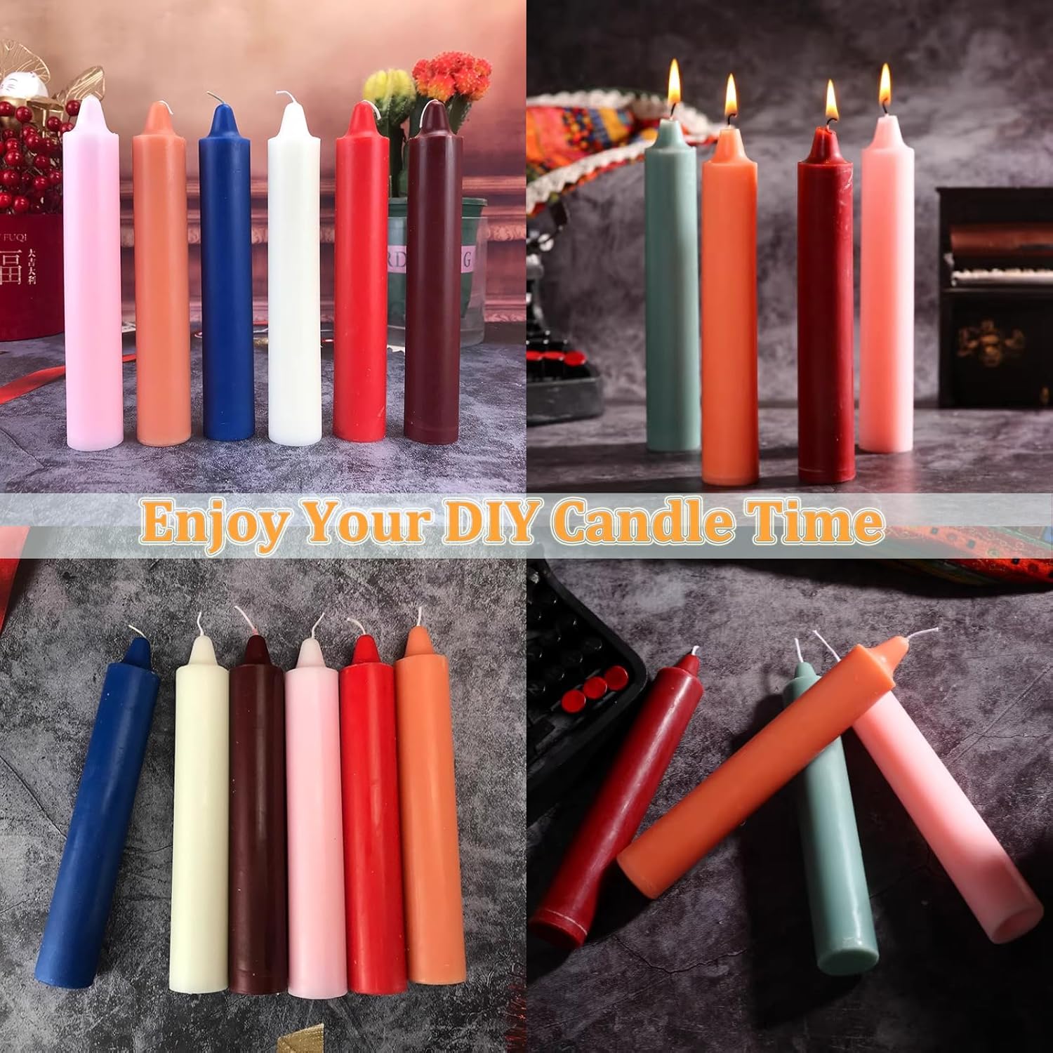 6-Cavity Long Cylinder Mold for Candle Making, 5.5Inch Cylinder Silicone Candle Mold Long Pillar Silicone Mold for Wax Candle Making