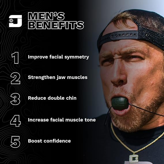 Jawzrsize Athletic Bundle Jaw Enhancer - Jaw, Face, and Neck Exerciser, Helps Reduce Stress and Cravings - Facial Exercise (Pop N Go & Custom Fit (Beg., Adv., Elite), Green & Blue)