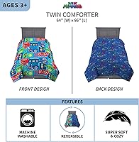 Vista 136 de Franco Ropa de cama para niños, edredón de microfibra suave, tamaño matrimonial, PJ Masks Paw Patrol Girls