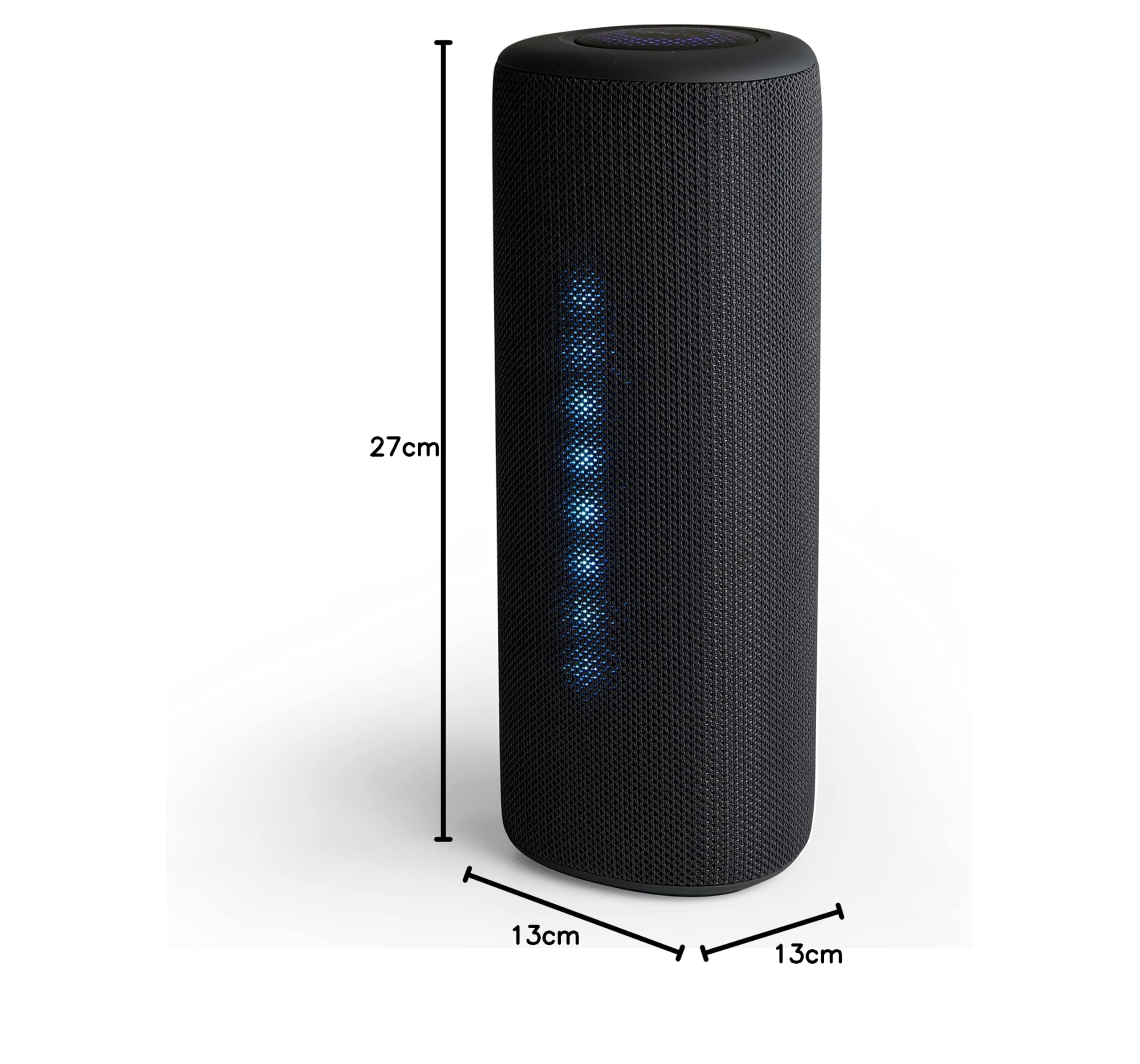 Boompods Rhythm 24 Cassa Bluetooth Portatile - Cassa Musica Waterproof IPX5 con Luci LED, 10 Modalità di Illuminazione, Altoparlante Potente per Feste, Doccia e Viaggi, Nero