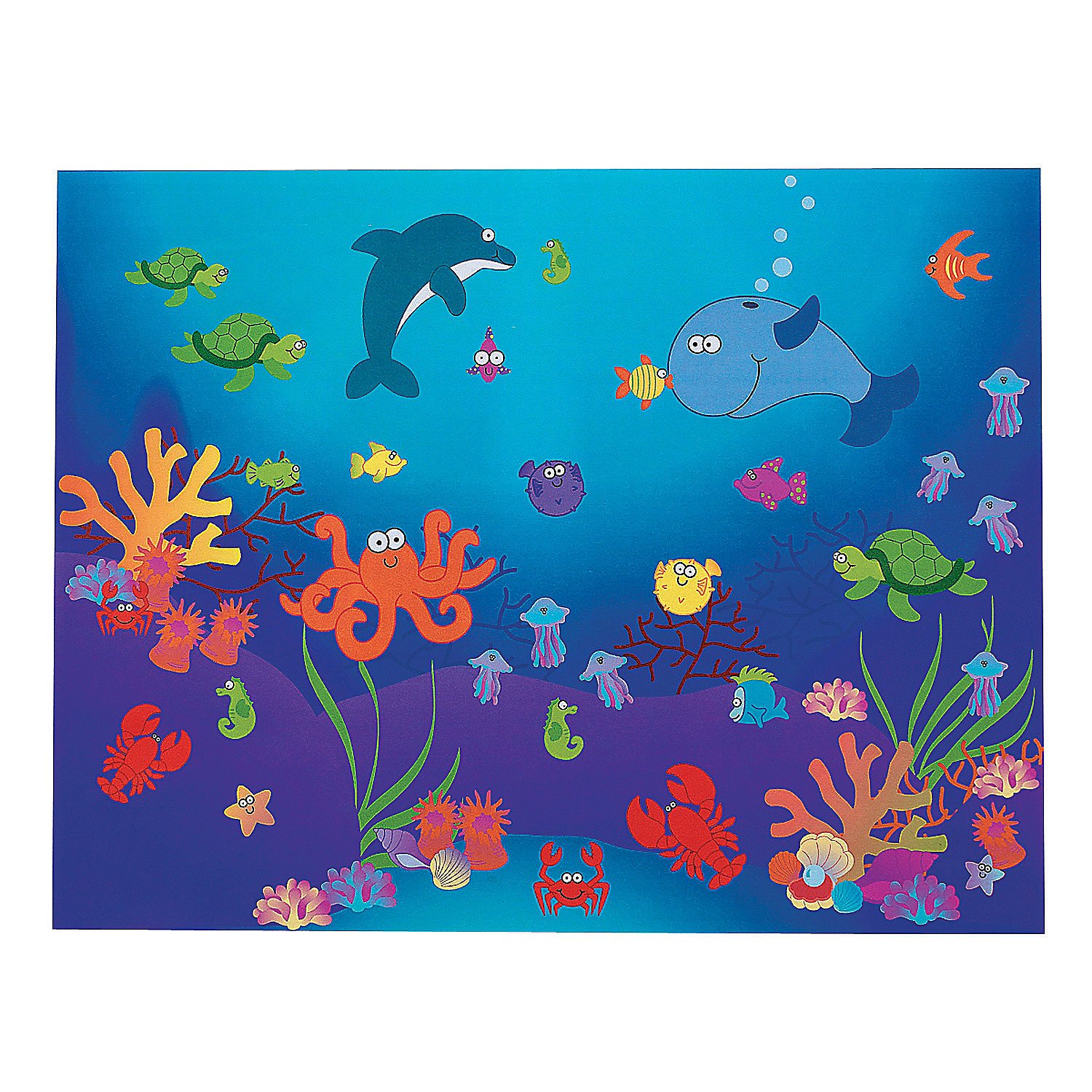 Fun Express Under The Sea! Ocean Sticker Scene (12 Scenes and 12 Sticker Sheets) - VBS Vacation Bible School Supplies/Decor