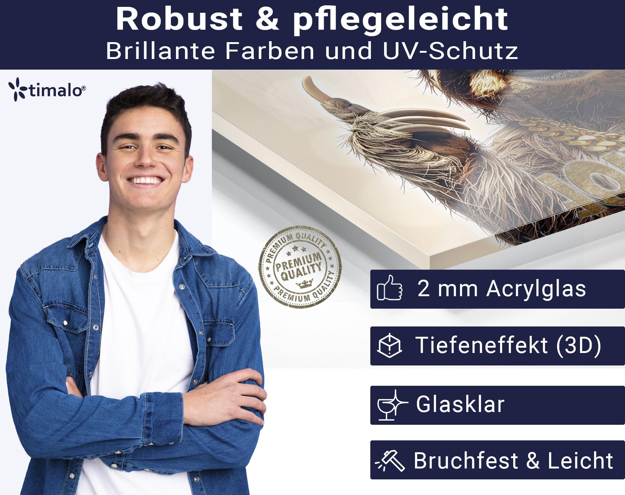 Schreibtischunterlage personalisiert mit Namen | 120 x 60 cm XXL Faultier | wasserfeste Schreibunterlage, abwischbar, glatt | stabiles, hochwertiges Acrylglas, Kinder Kunststoff lustig Motiv Tiere