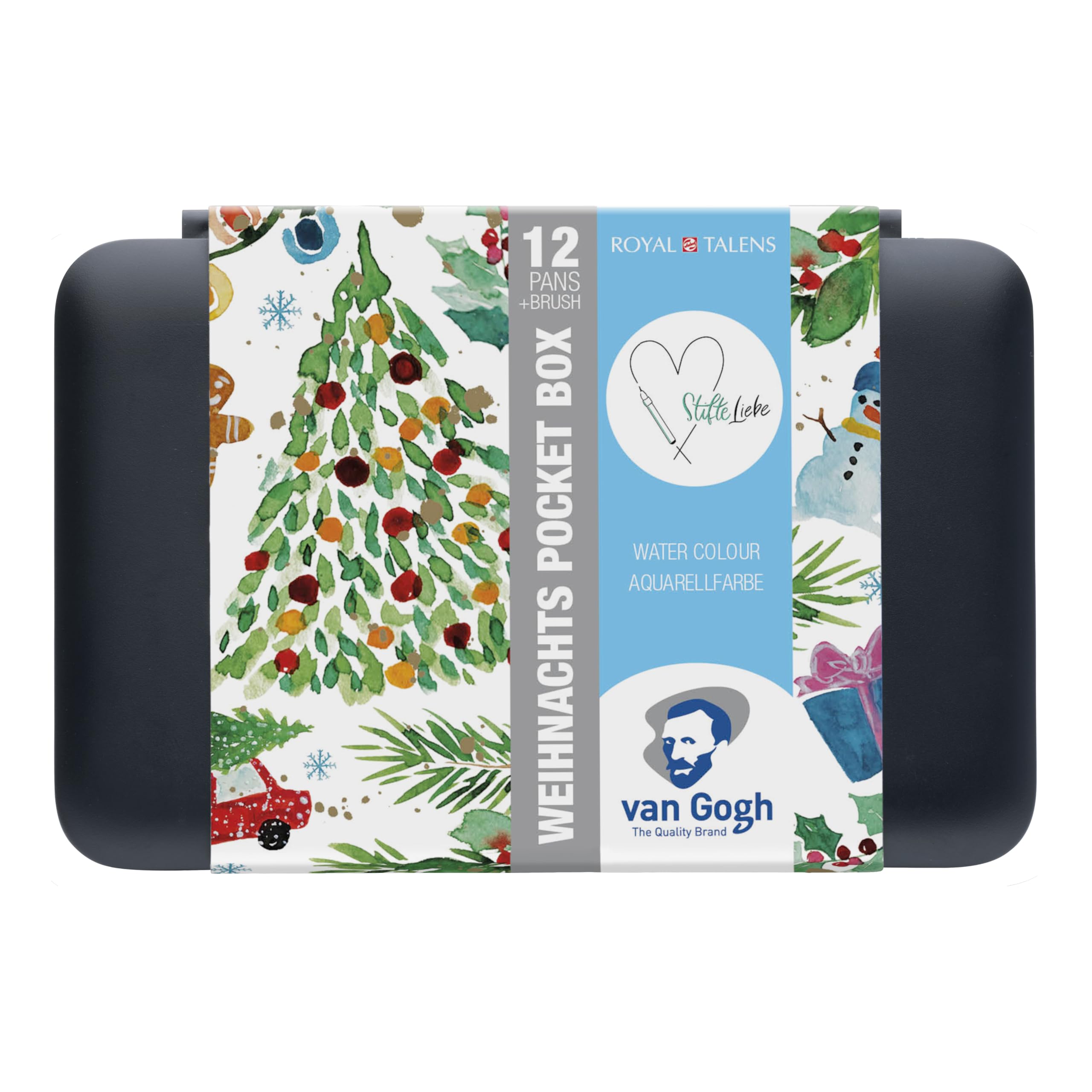 Talens Van Gogh x Stifteliebe Water Colour Pocketbox mit 12 Aquarellfarben
