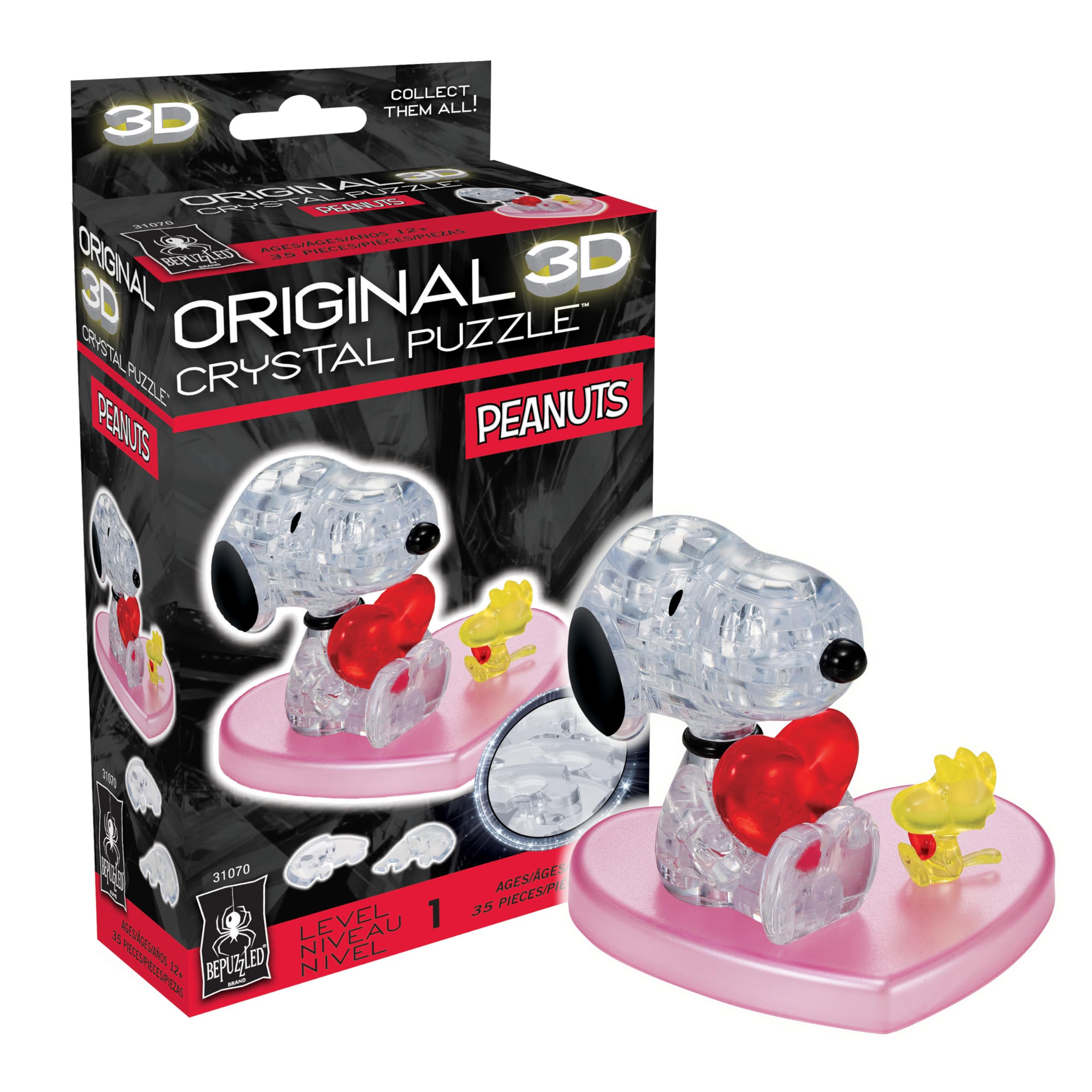 【美品】クリスタル　スヌーピー Amazon.com: BePuzzled | Peanuts Snoopy Heart Original 3D Crystal