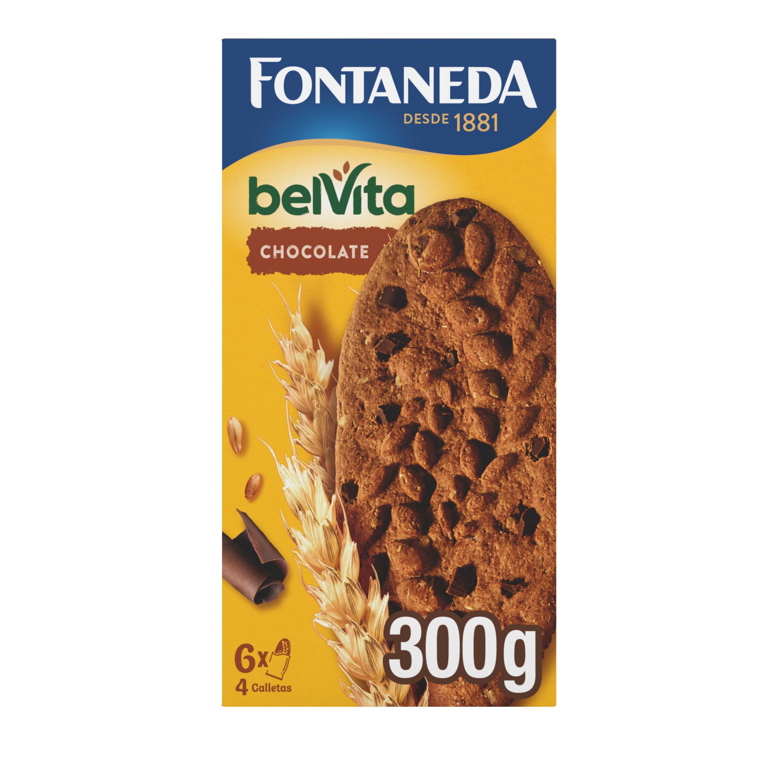 BelVita Leche y cereales Galletas crujientes para el desayuno 24 galletas 6 paquetes 300g