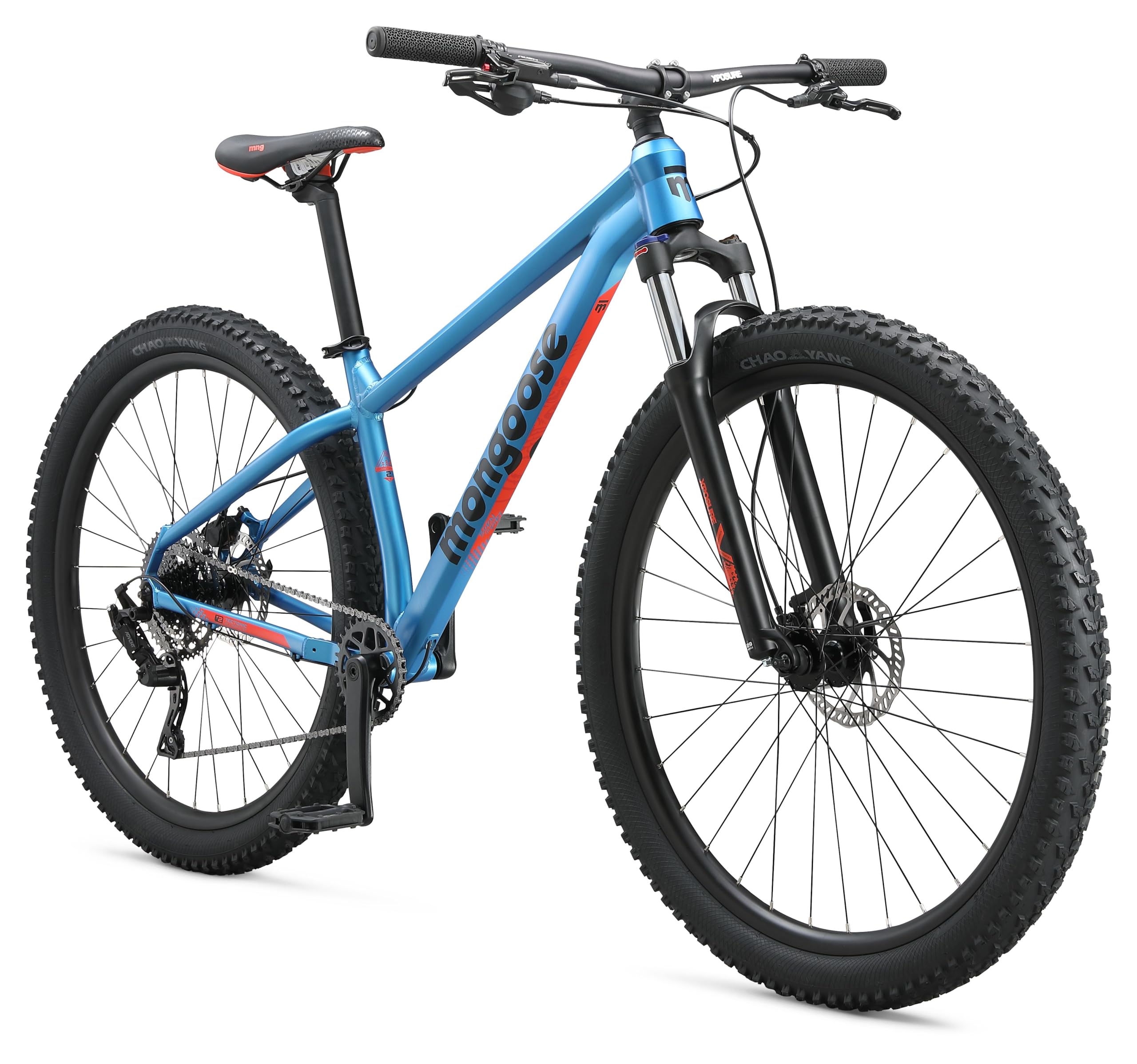 Mongoose Switchback Mountain Bike for Men and Women, 8 to 10-Speed Drivetrain with Trigger Shifters, 27.5 to 29-Inch Wheels, 15.5 to 17.5-Inch Frame