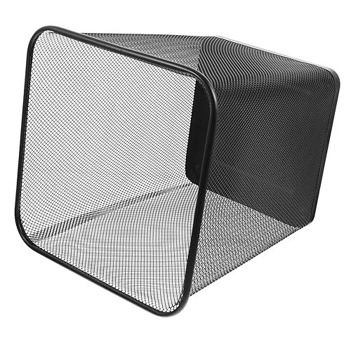 Cubo de basura de metal, pequeño cubo de basura para escritorio, papelera, papelera cuadrada para interiores, cesta de basura delgada, papelera de