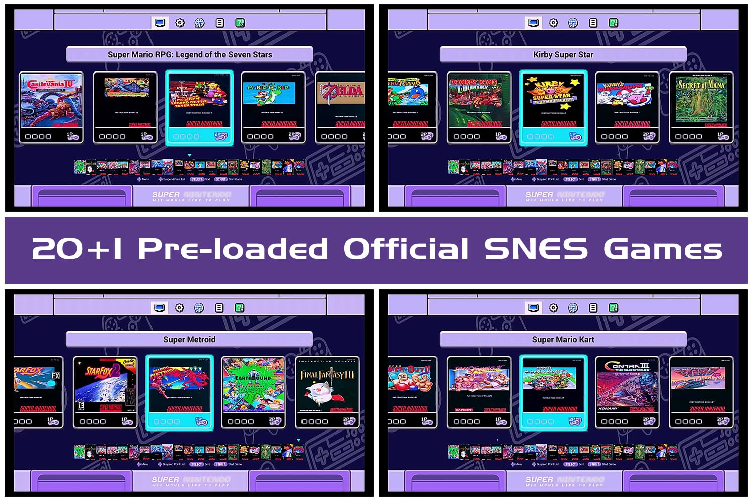 Console de jeu vidéo pour SNM, comprend 10 jeux pour enfants en famille