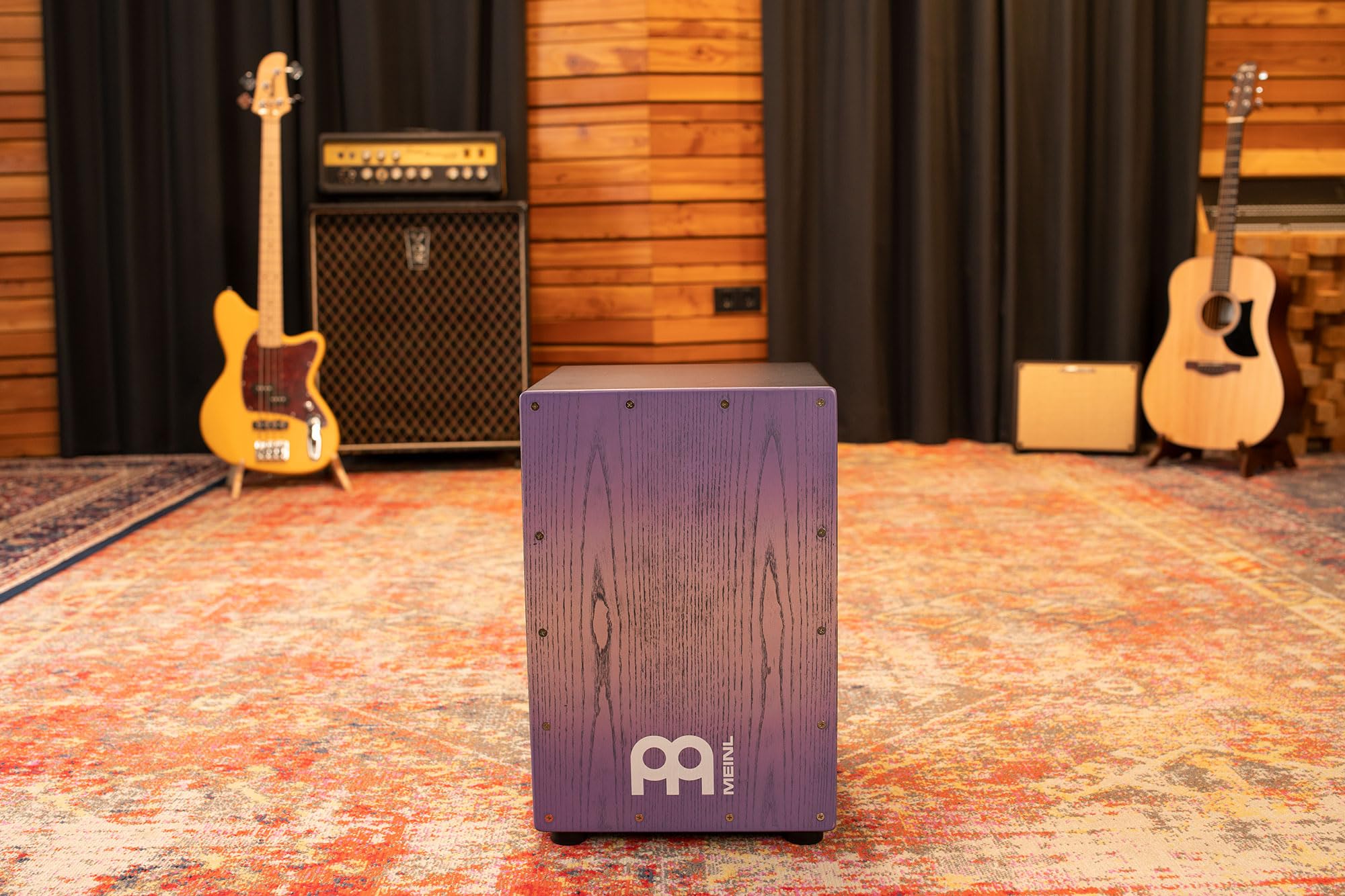 Meinl Percussioni Headliner Cajon Box Drum con rullante e tono basso per musica acustica, non prodotto in Cina, legno di frassino, gioca con le mani, garanzia di 2 anni (MCAJ100BK-LPF)