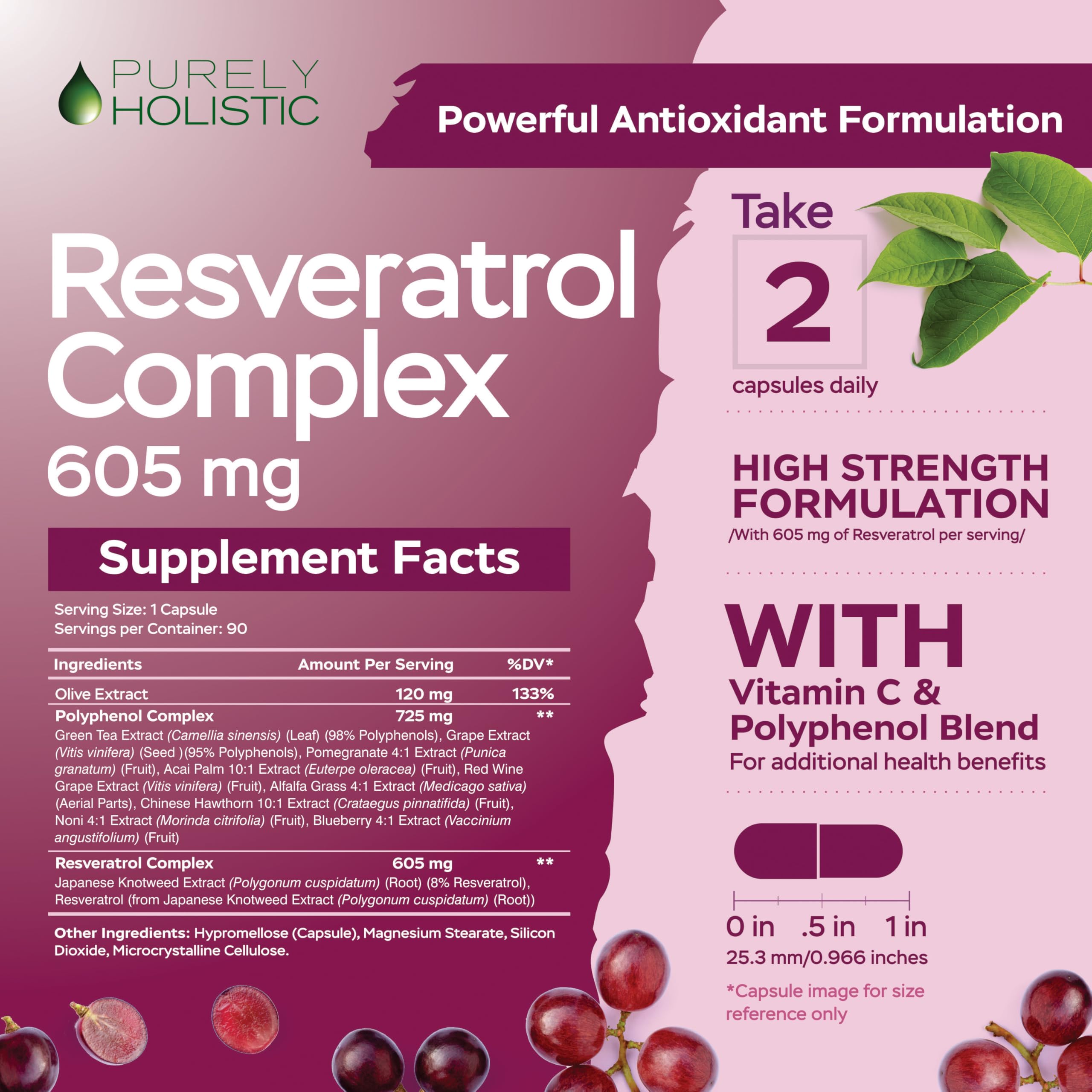 Resveratrol Supplement 1450mg, Extra Strength Trans Resveratrol Complex — Amazon image 4