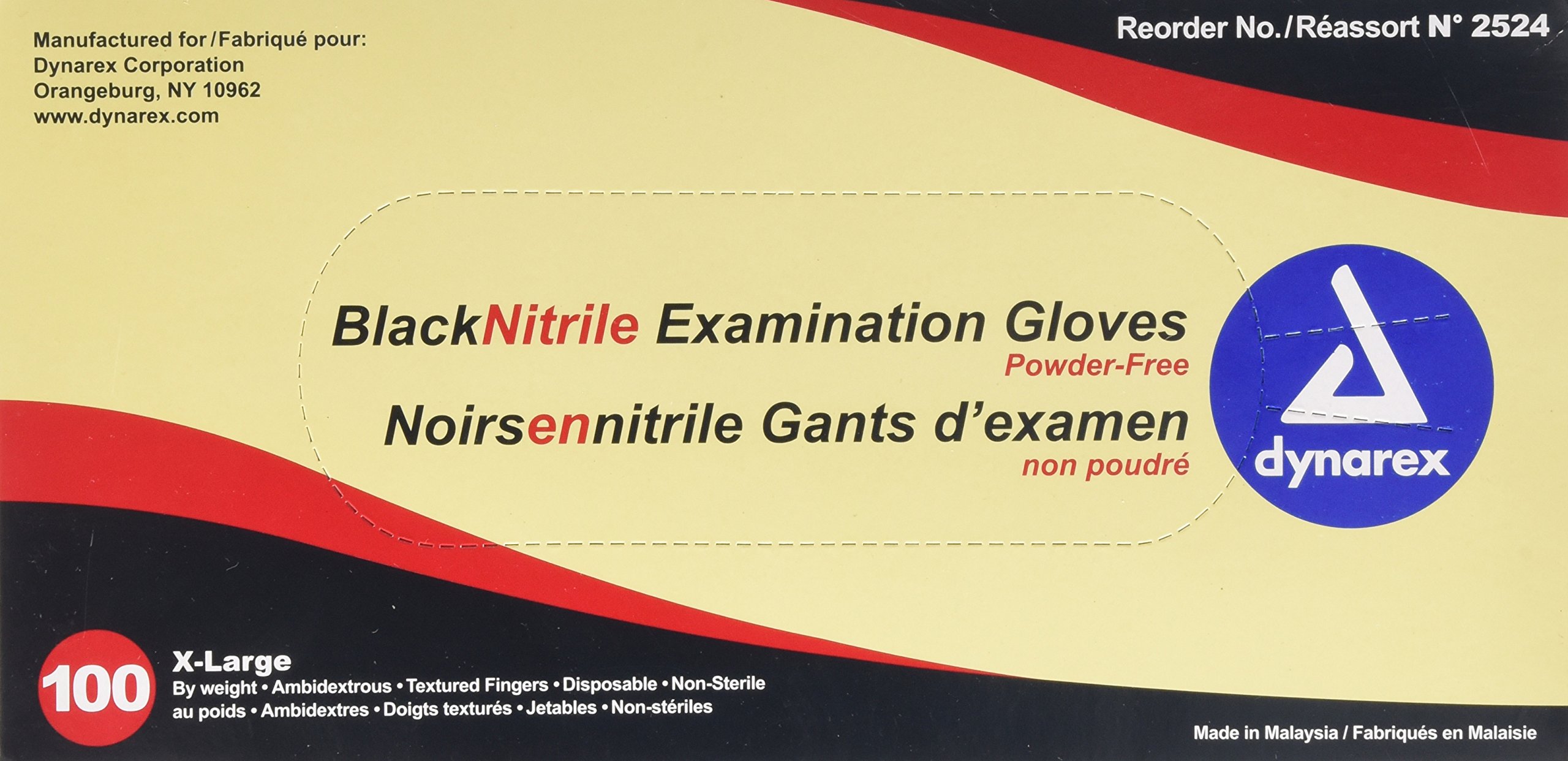 Nitrile Exam Gloves, Black, X-Large, 100Count