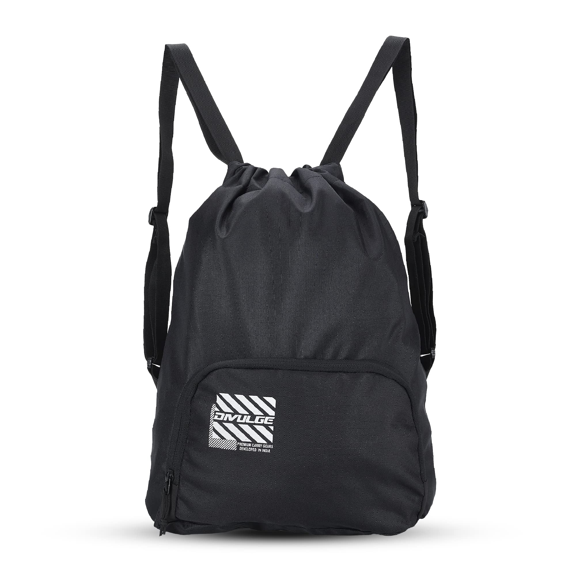 DIVULGE Meteor Polyester Drawstring Rucksack Backpack With Zip Pocket (Black),18 Litres (B081943784) Amazon Price History, Amazon Price Tracker
