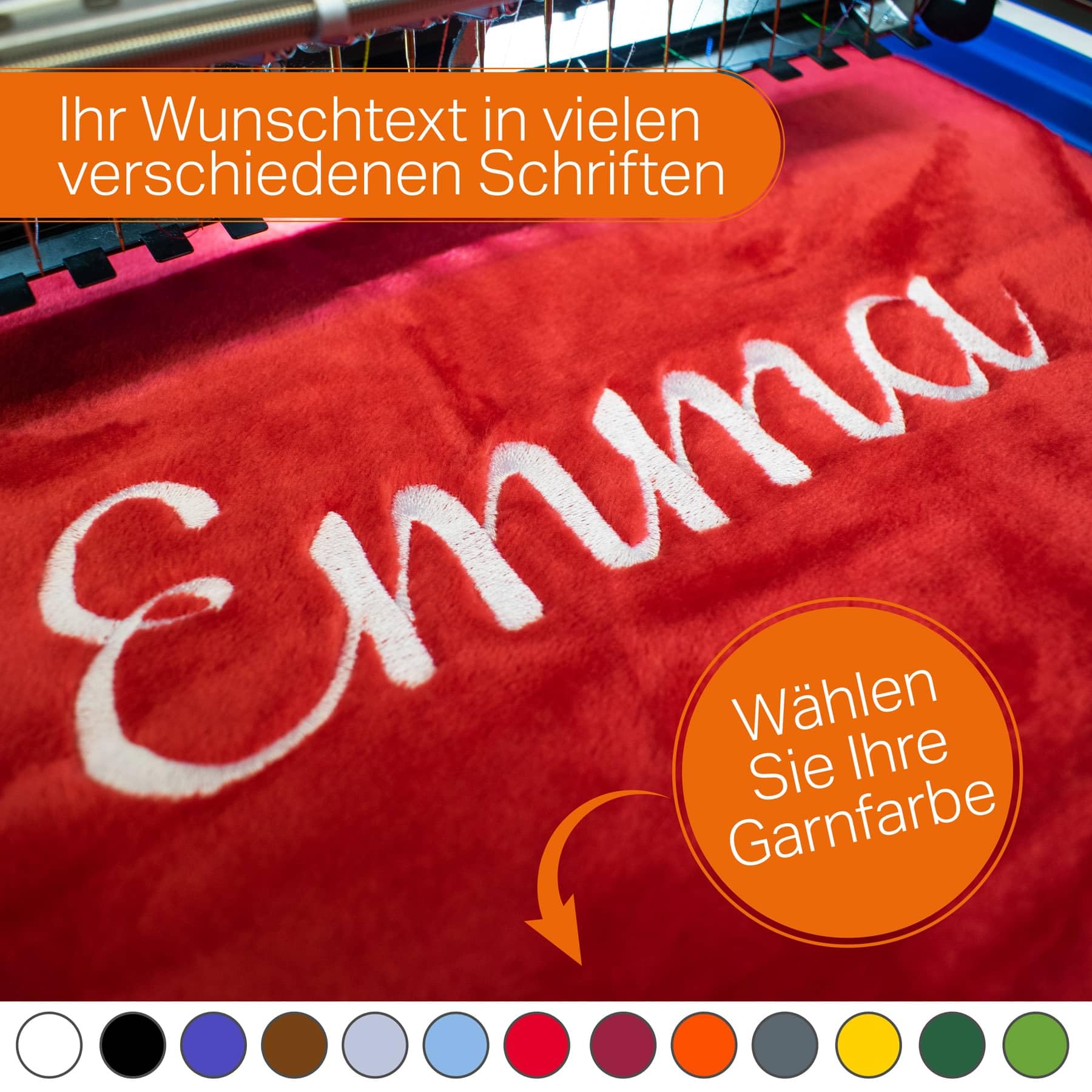 Deitert Kuscheldecke mit Namen oder Wunschtext Bestickt, 200cm x 150cm, extra weiche und gemütliche Sofadecke/Wohndecke, hochwertiges Fleece, personalisiertes Geschenk (Altrosa)