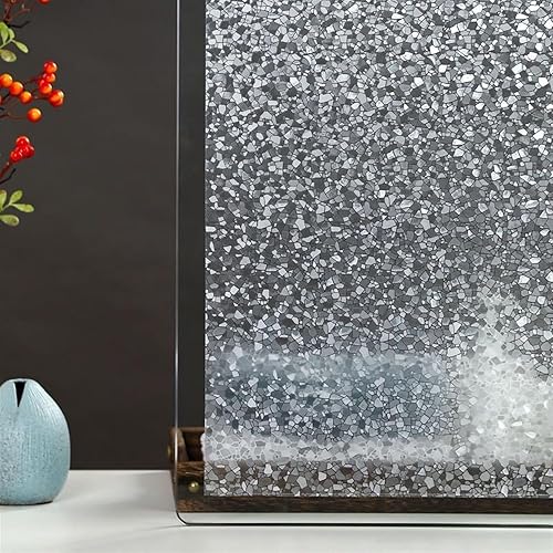 Película decorativa de privacidad para ventana, película de vidrio esmerilado, calcomanía para ventana de vitral, bloqueo solar, adherencia estática