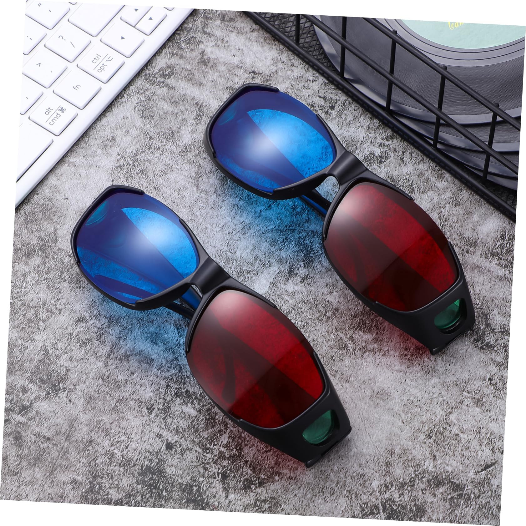 5 Stück Rot Blau 3D-Brillen aus Kunststoff mit Breiter Anwendbarkeit und Einfacher Bedienung für Gaming und Kinoerlebnis