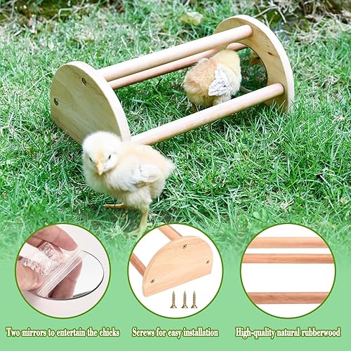 Miniatura 3 de Perca de pollo para criadora con espejo, suministros de pollo S SANGLE SOPFFY Baby Chicken Toys Chick Jungle Gym Roosting Bar Coop y criador de