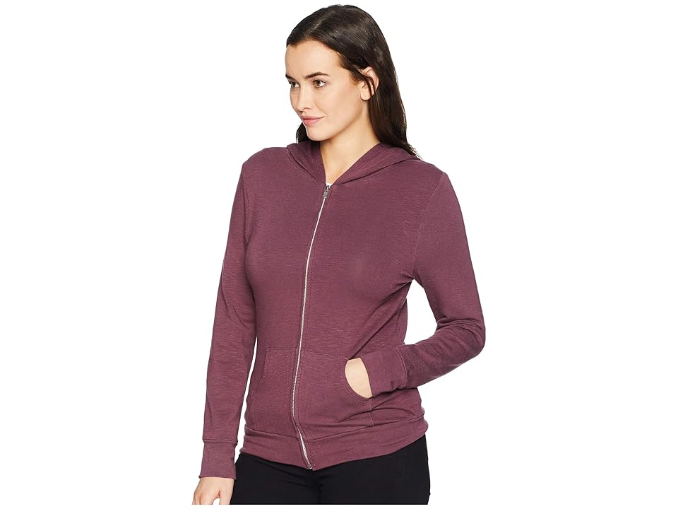 

American Rose Ellen Zip-Up Hoodie (Sangria) Women's Sweatshirt, Red
