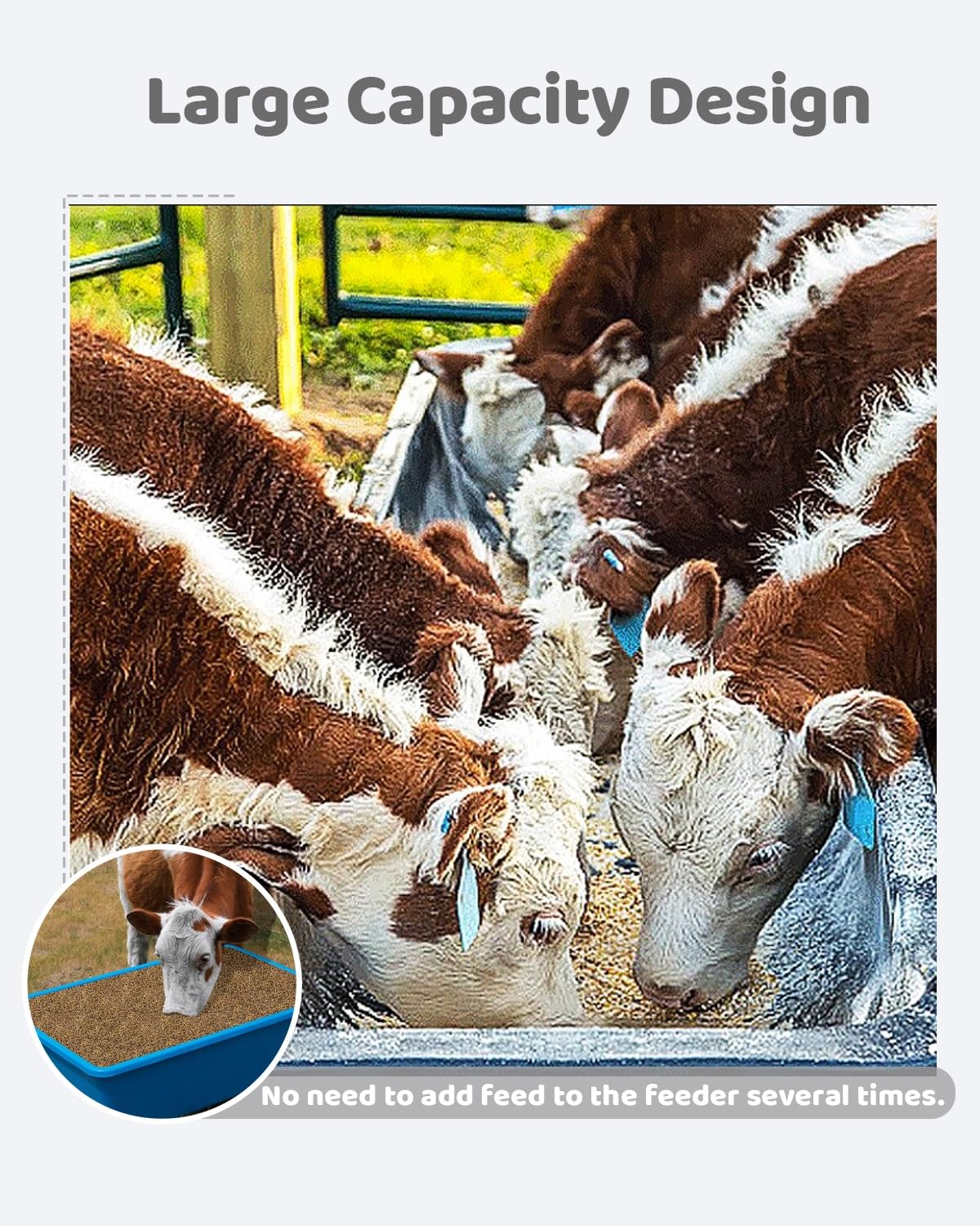 Comedero para Cerdos Comedero y Bebedero de Grano para Ovejas, Gran Capacidad (paquete de 2 O 4 Unidades), Comedero para Terneros, Cerdos y Ganado, Fácil de Limpiar, Comedero para Caballos y Alpacas.(