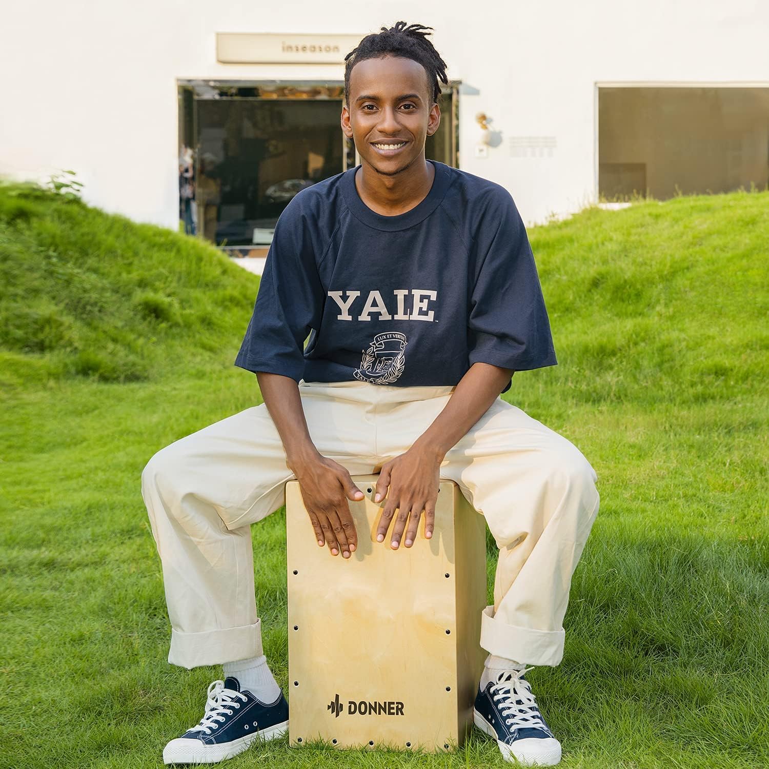 Donner カホン Cajon 打楽器 木製 フルサイズ ボックスドラム 内部