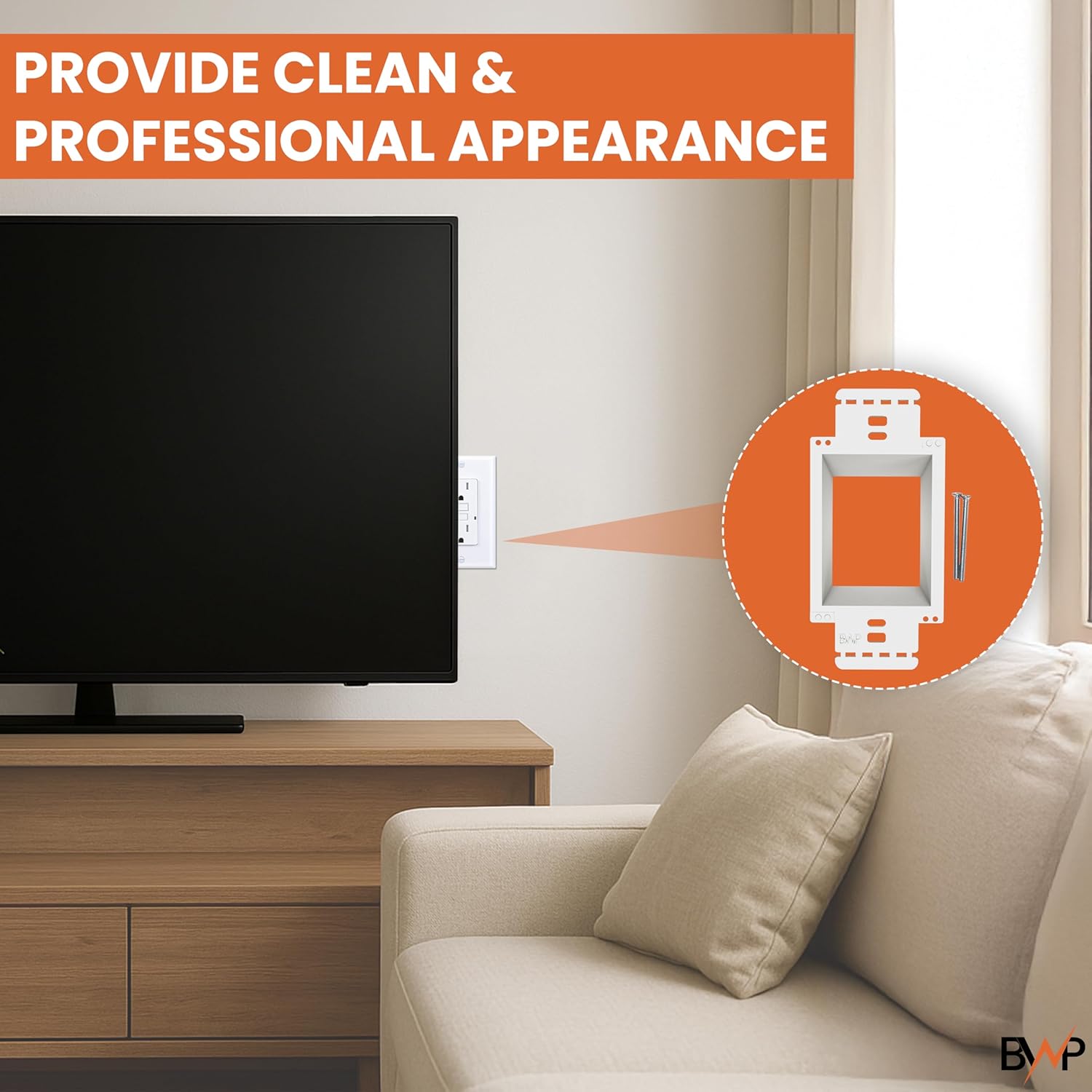 BWP 5 Pack Electrical Outlet Box Extender 1 Gang - Electrical Box Extender with 10 Screws -Single Gang Box Extender Outlet - Image 4