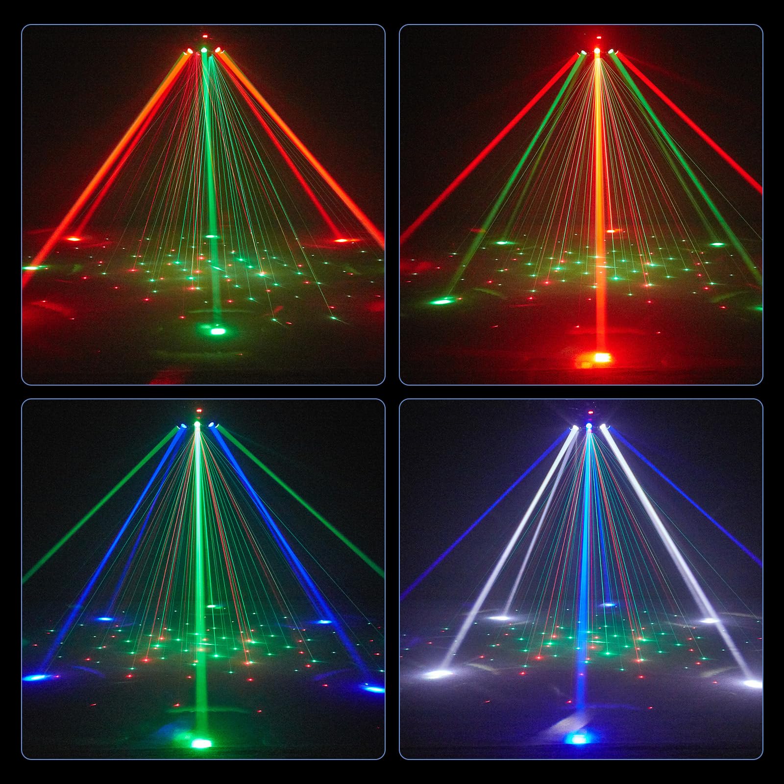 Moving Head LED Discolicht Partylicht, RGBW Bühnenlicht mit Fernbedienung | DMX512 (26 Kanäle), Sound Control DJ Licht, Disco Licht für KTV Disco Hochzeit Club Geburtstag Bühne DJ