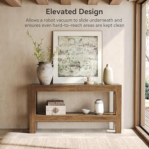 Miniatura 4 de LITTLE TREE Mesa de entrada de madera de 63 pulgadas, mesa consola larga y estrecha para sala de estar, pasillo, sofá, entrada, vestíbulo, detrás