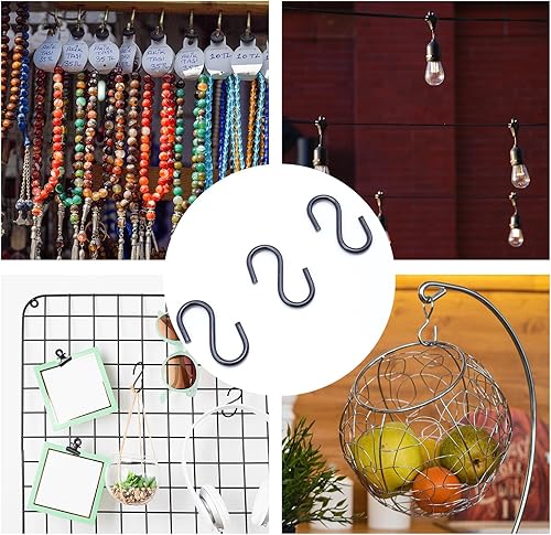 Miniatura 8 de T Tulead 40 piezas de mini ganchos ligeros S ganchos de hierro para colgar joyas de 1 x 0.7 pulgadas