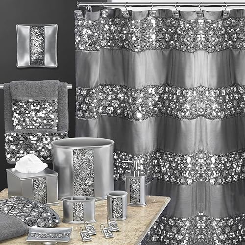 Miniatura 3 de Popular Bath Juego de 2 piezas de accesorios de baño modernos de Sinatra, cesta de residuos y caja de pañuelos, moderno, clásico, contemporáneo,