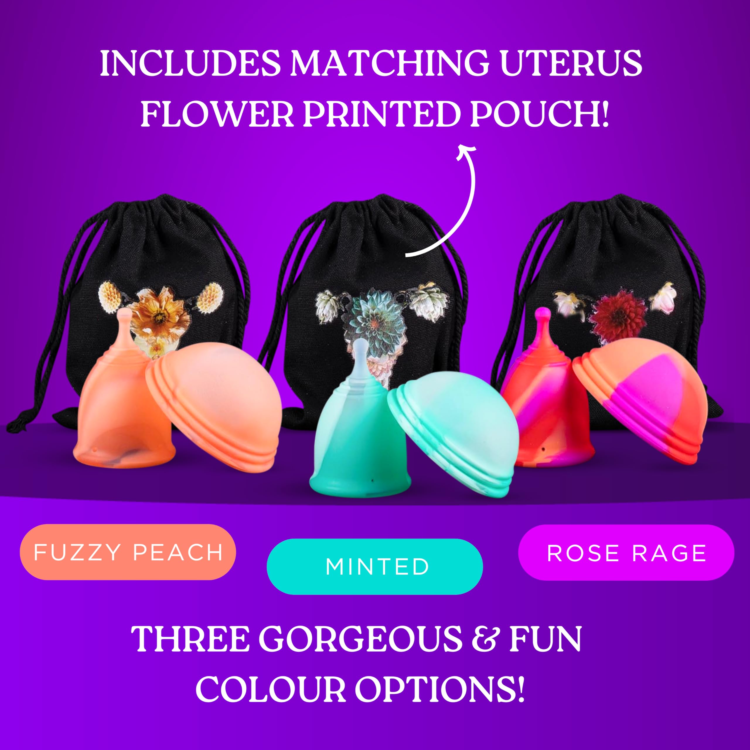 La Cup & Menstrual Disc Pack | Premium Medical Grade Silicone Designs - Menstrual Cups & Disc (Disc Requires No Suction) Fuzzy Peach (Size A)