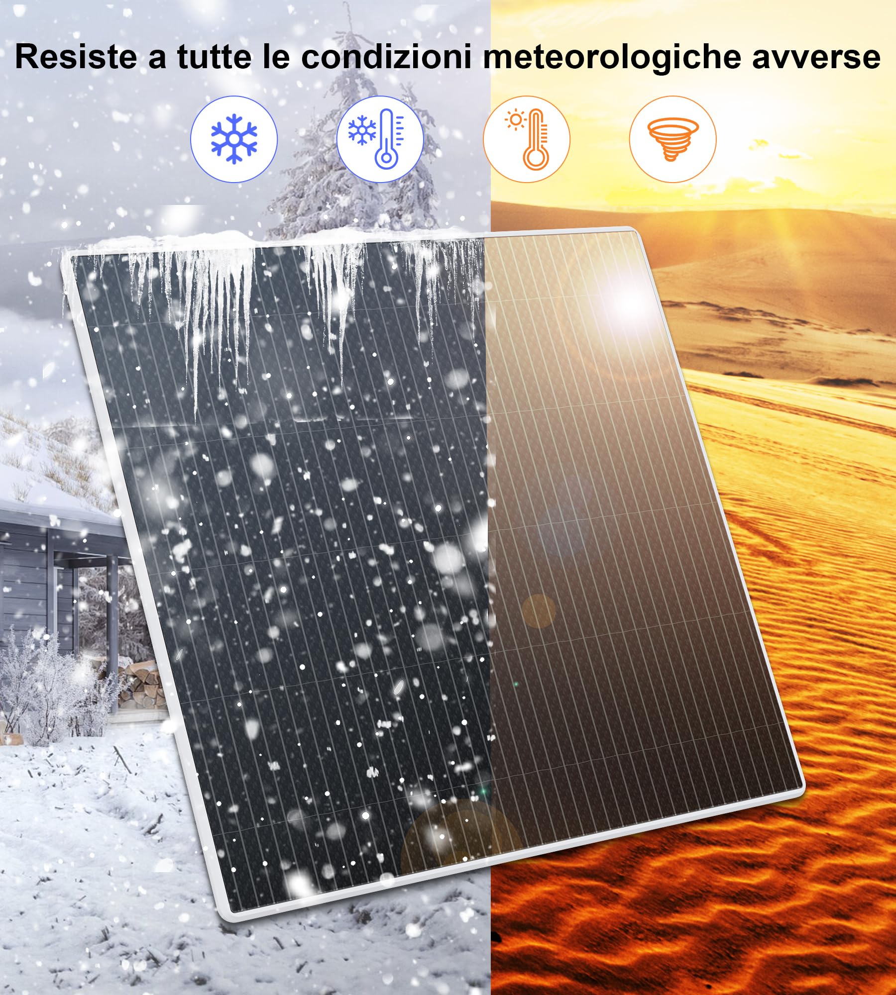 Pannello Solare 6W per Telecamere di Sicurezza a Batteria da Esterno, Modulo Solare 5V USB-C, Compatibile con Telecamere a Batteria, Regolabile 360°, IP65 Impermeabile, Cavo 3m (6W 1-Pack)