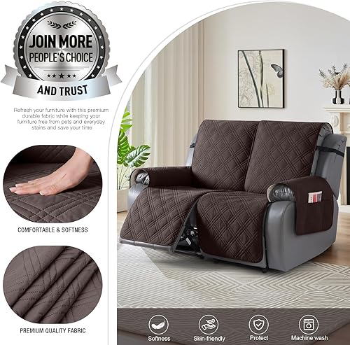 Miniatura 2 de TAOCOCO Funda reclinable 100% impermeable, fundas antideslizantes para sofá biplaza reclinable con correas elásticas, silla reclinable