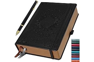 Vintage Sun & Moon Leather Journal Notebook B5