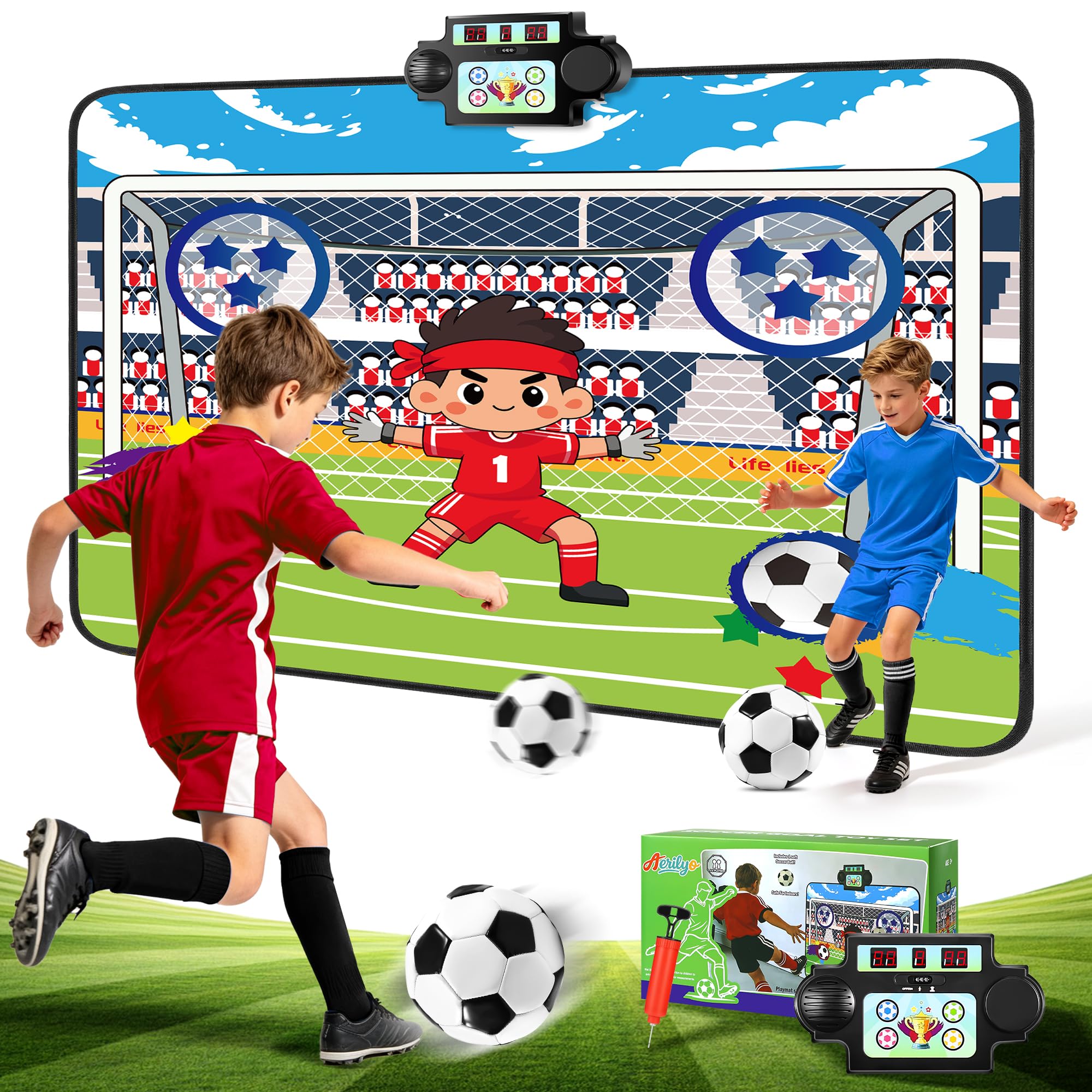 Aerilyo Kids Football Goals Toys, Football Games Football Gifts for Kids Age 3+