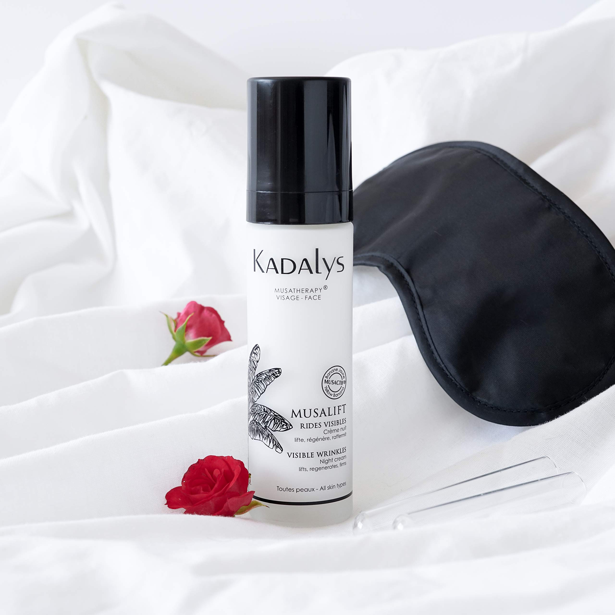 BIO Kadalys Musalift Lifting Face Cream - wygładza widoczne zmarszczki - 100% naturalne pochodzenie - kwas hialuronowy - formuła wegańska - wyprodukowana we Francji - 50 ml