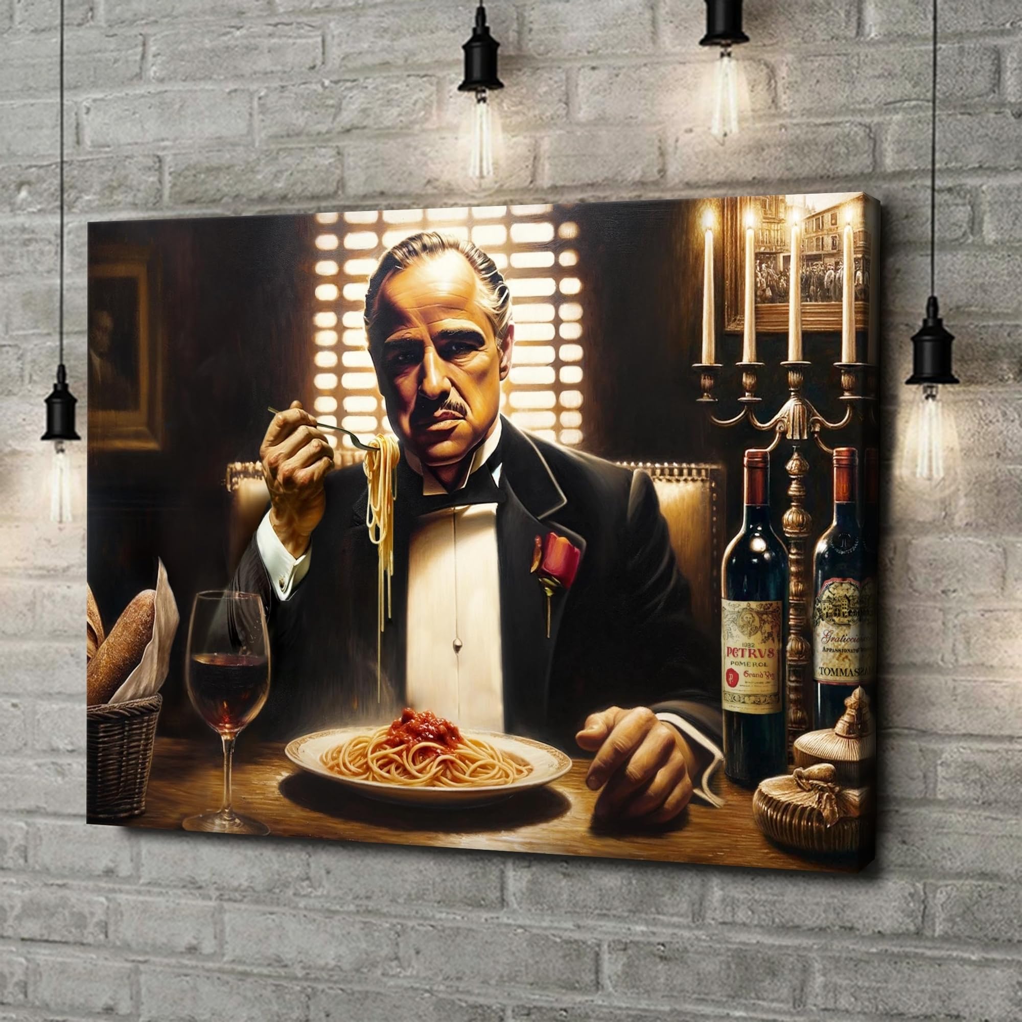 Artmazing | Pate Pasta Bild Bunt | Leinwandbild XXL Wohnzimmer | Wanddekoration | Poster