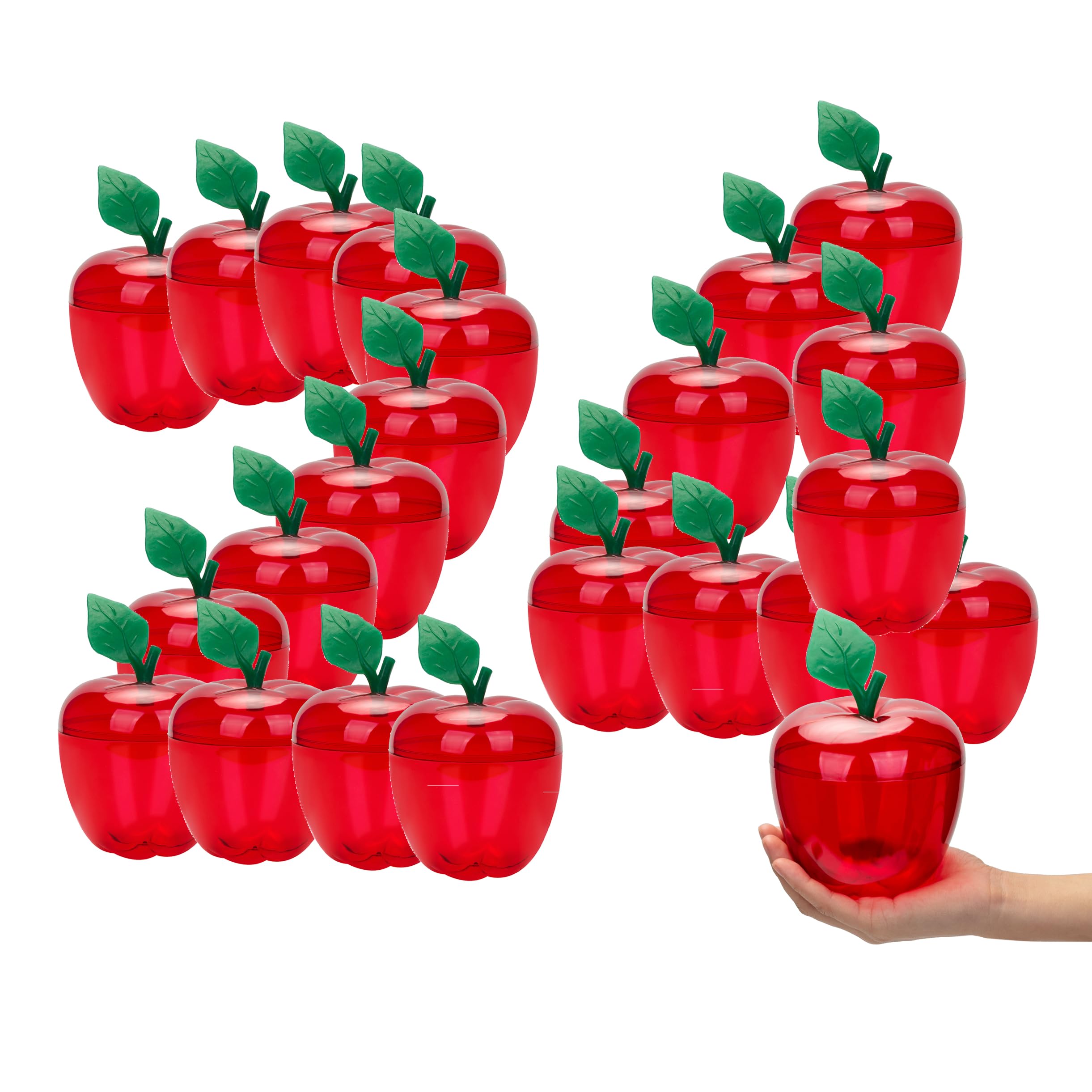 Récipient à pommes en plastique rouge HANZE de décoration festive et Noël