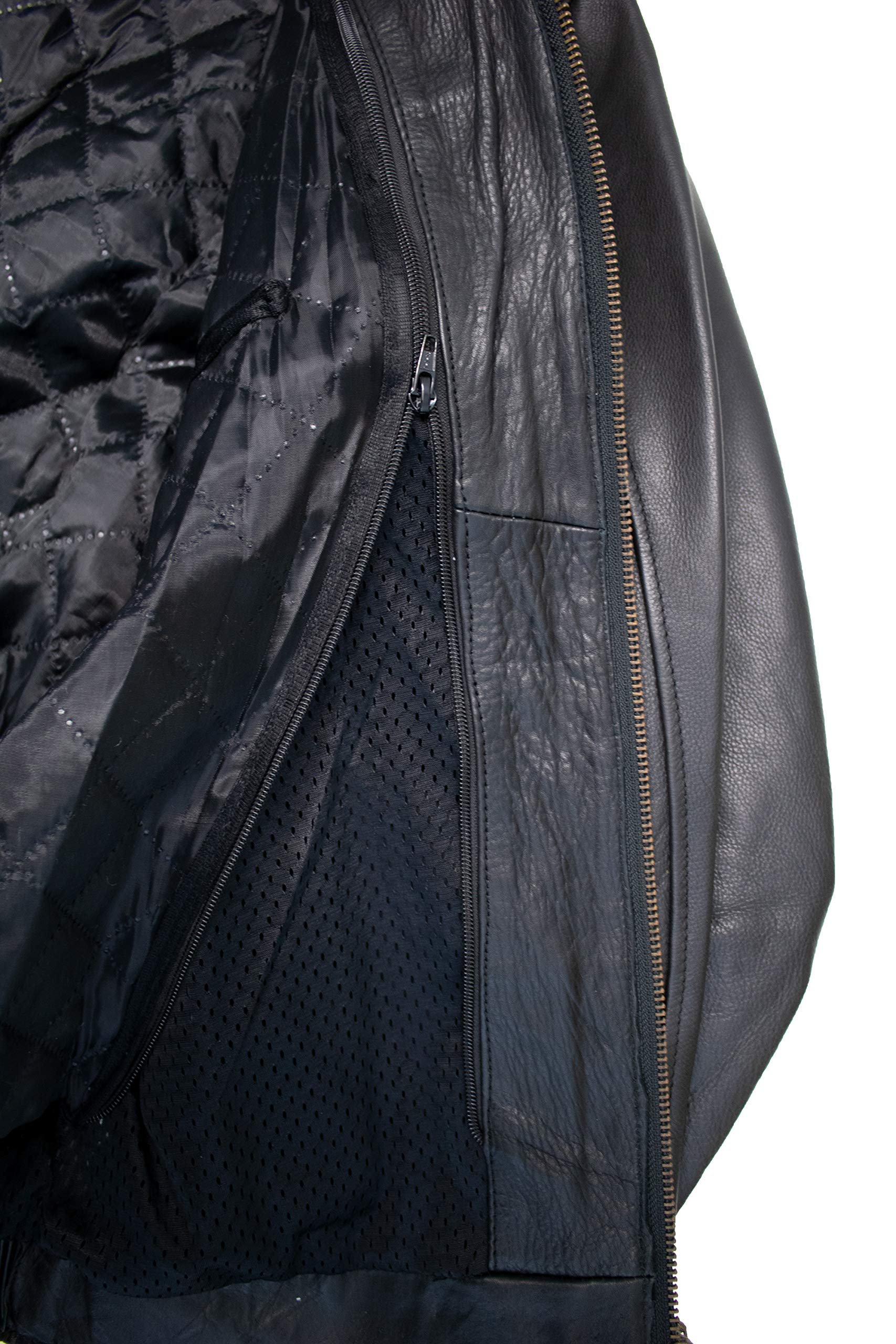 Herren Motorrad Lederjacke, mit Protektoren, mit Kragen
