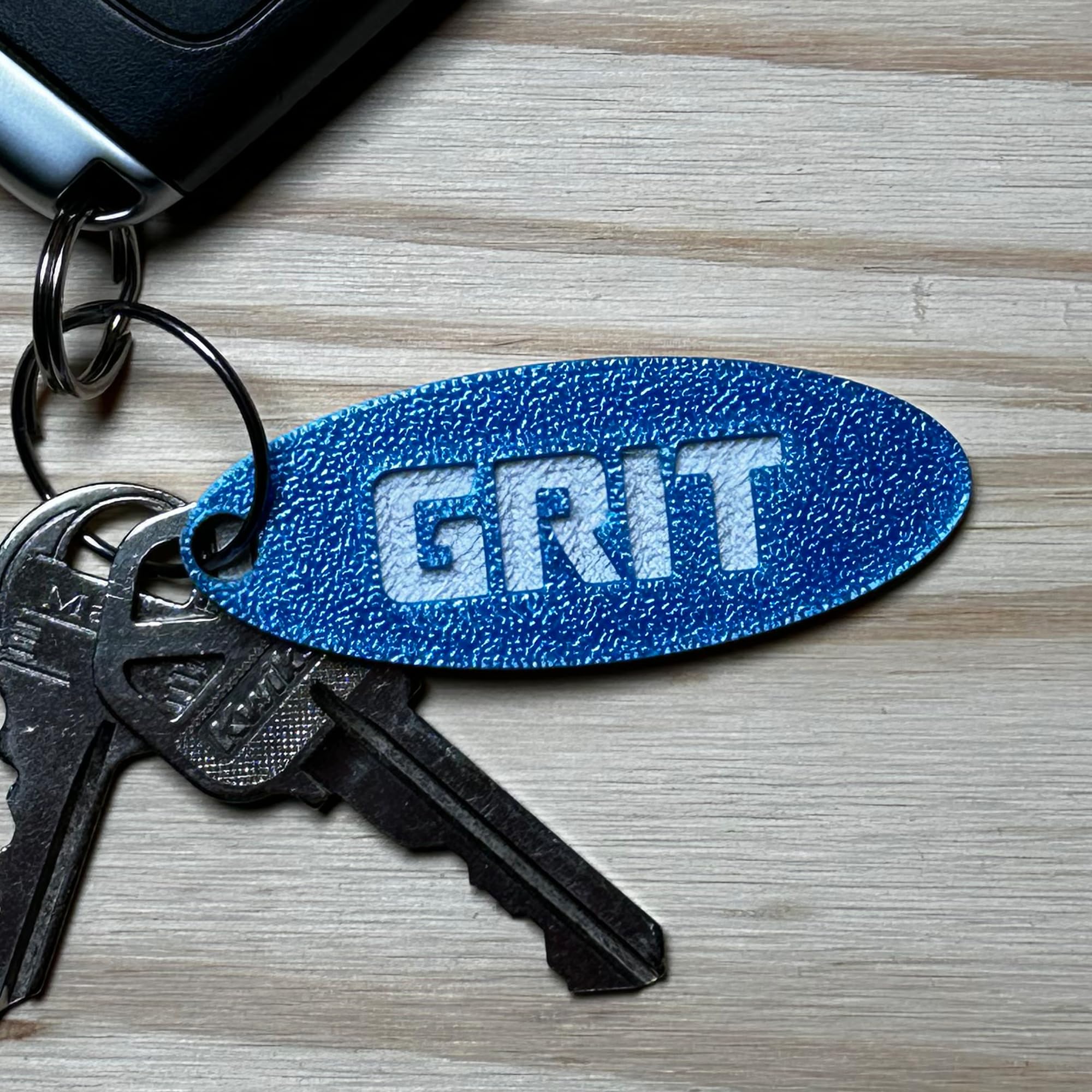GRIT Keytag/Keychain, Blue and White, Limited Edition