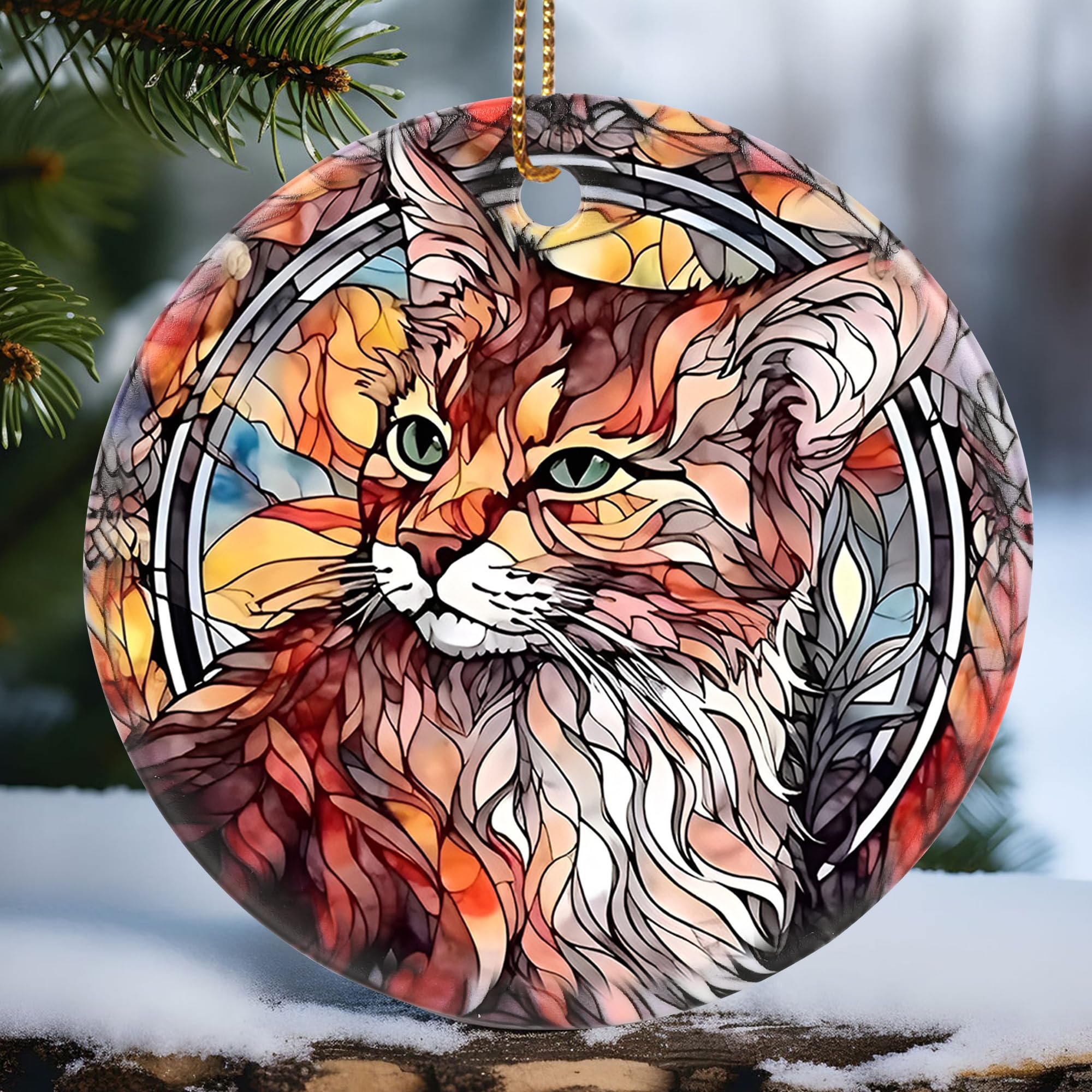 Touber Cat 2023 Ornament, 2023 Christmas Ornament, Christmas Decoration, Holiday Present Idea, Heirloom Keepsake, Round Ceramic, Gift Exchange, Bauble Present, Gift Idea, Cat