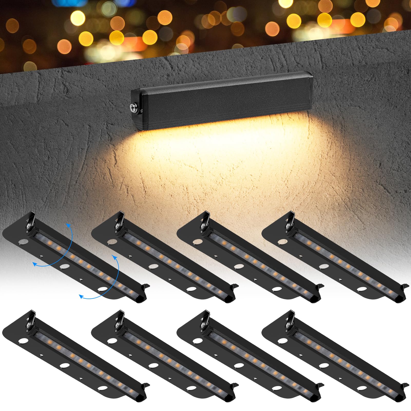 Kwinmyso 8-Packs 3W 7 Inch LED Hardscape Paver Lighting,12V AC/DC