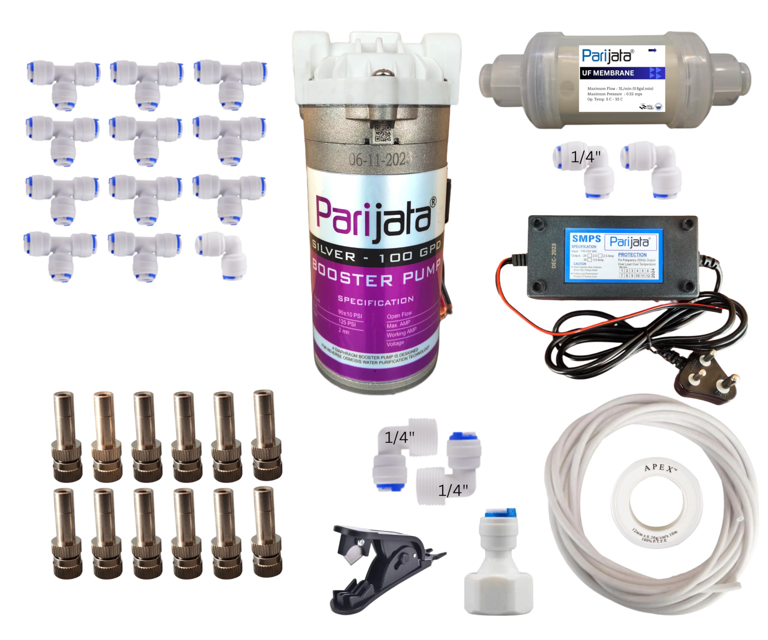 See full amazon price history chart for PARIJATA Misting System Kit with Nozzles, Mist Pump, smps, Pipe 25mtr, Connectors etc. for Terrace/Balcony/Garden Cooling/Animal husbandry/Hydroponics/fish farming (Nozzle Distance 2mtr) PARIJATA Misting System Kit with Nozzles, Mist Pump, smps, Pipe 25mtr, Connectors etc. for Terrace/Balcony/Garden Cooling/Animal husbandry/Hydroponics/fish farming (Nozzle Distance 2mtr) (B0C9YJ42BV) Amazon Price History, Amazon Price Tracker