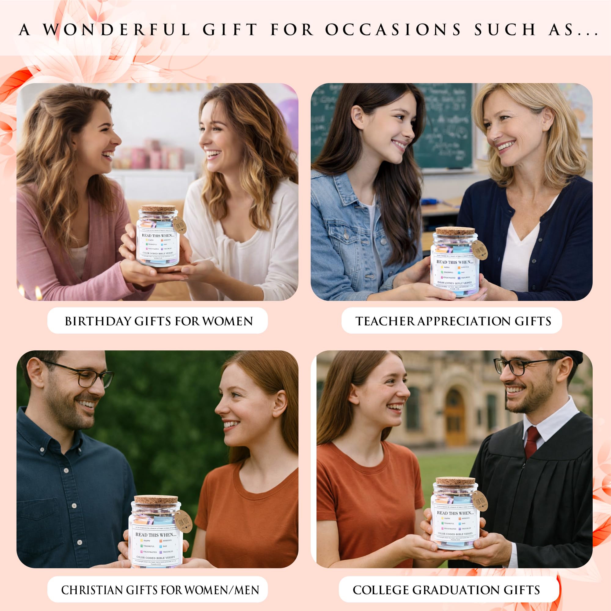 Read This When Bible Verses Jar – Birthday Gift for Women, Christian Gifts for Women, Graduations Gifts, Fathers Day Gift
