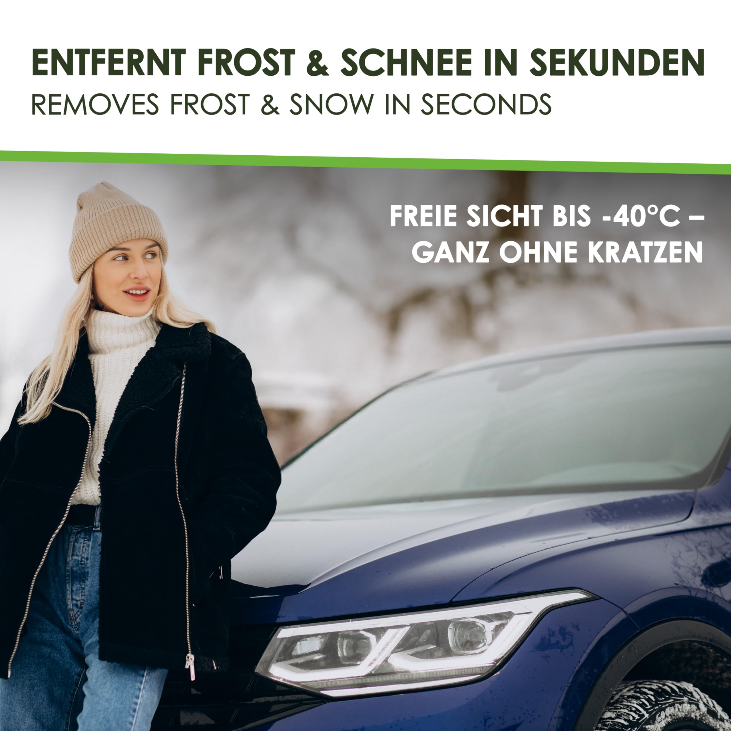 Scheibenenteiser Auto (4x5L) hochwirksam & ohne Kratzen | Scheibenfrost Enteiser Auto verhindert zuverlässig Wiedervereisung | Scheiben EIS Entferner sehr effektiv bis -40°C | Made in Germany
