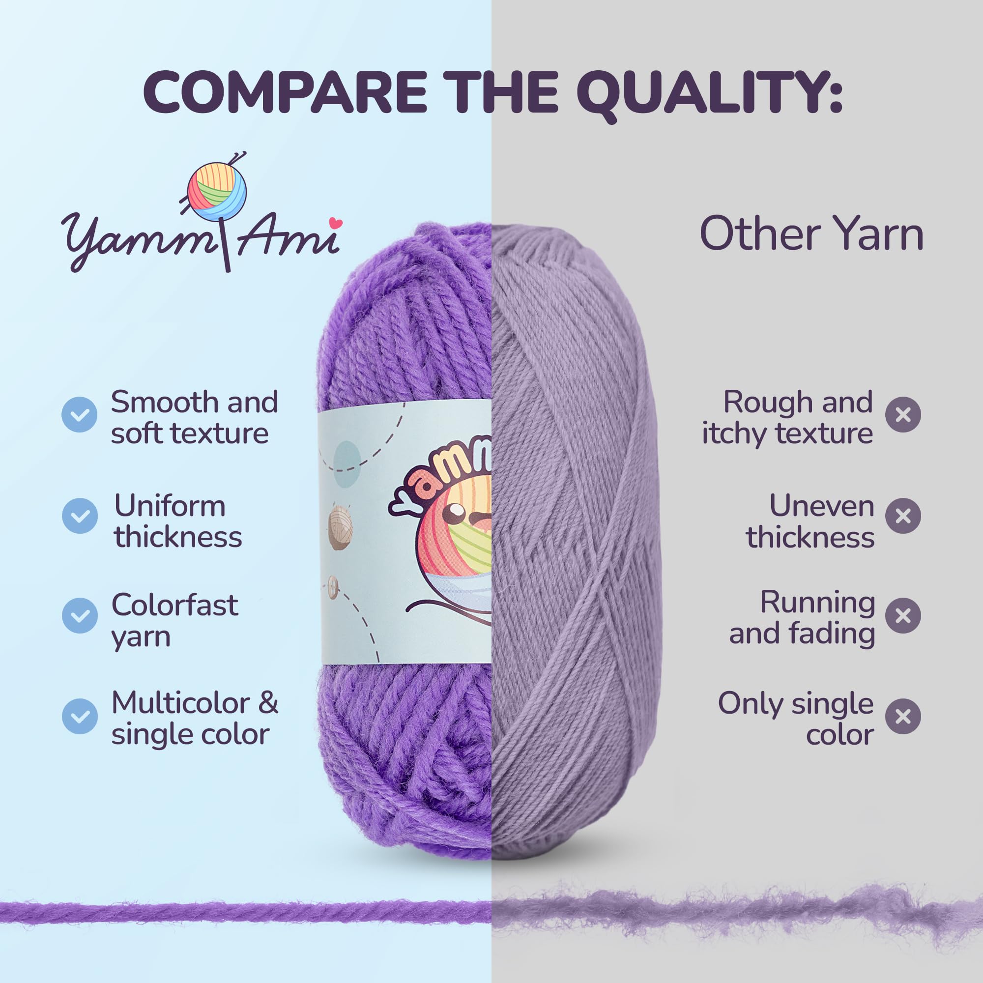Amazon.com: YammiAmi 1,800 Yards Beginner Crochet Kit for Adults