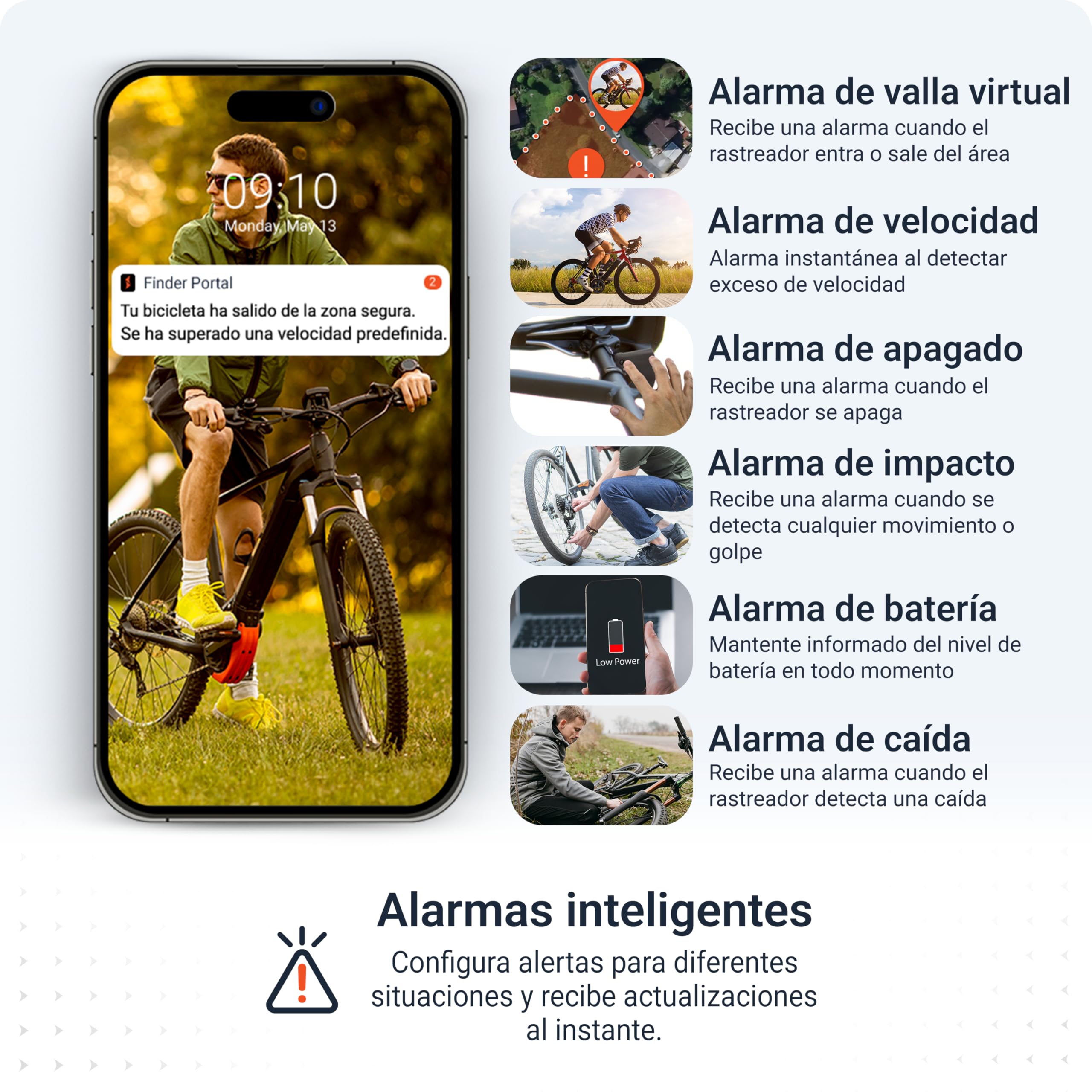 PAJ GPS Rastreador 4G con Luz Trasera para Bicicletas (Incl. E-Bikes) - Incl. 3 Meses de Suscripción Premium - Seguimiento En Vivo, Alarma De Caída, Registro De Rutas, Geovalla, Batería hasta 20 Días