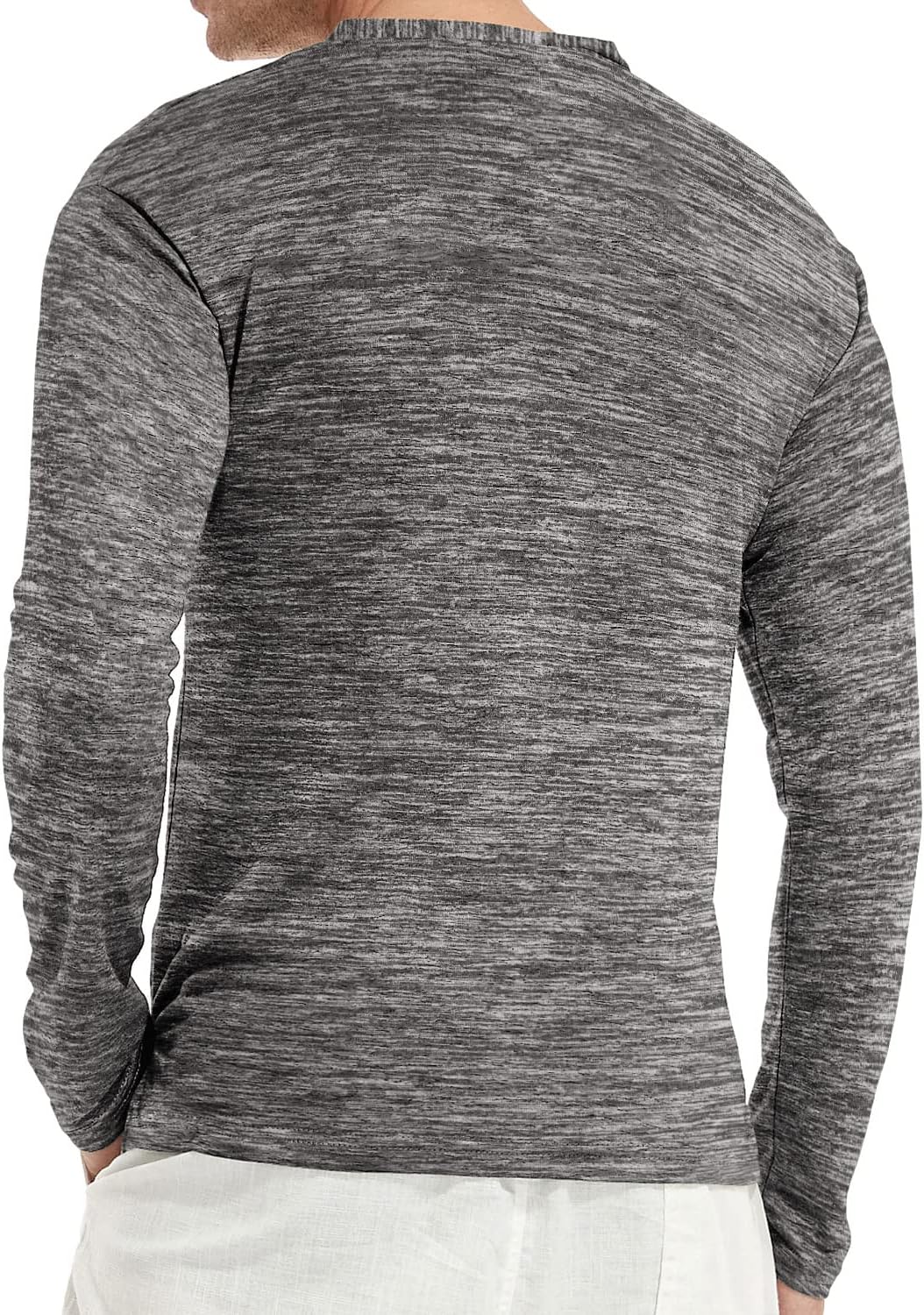 YTD Mens Long/Short Sleeve Henley Shirts Casual Fashion Beach Yoga Loose Fit T-Shirts XX-Large Dark Gray