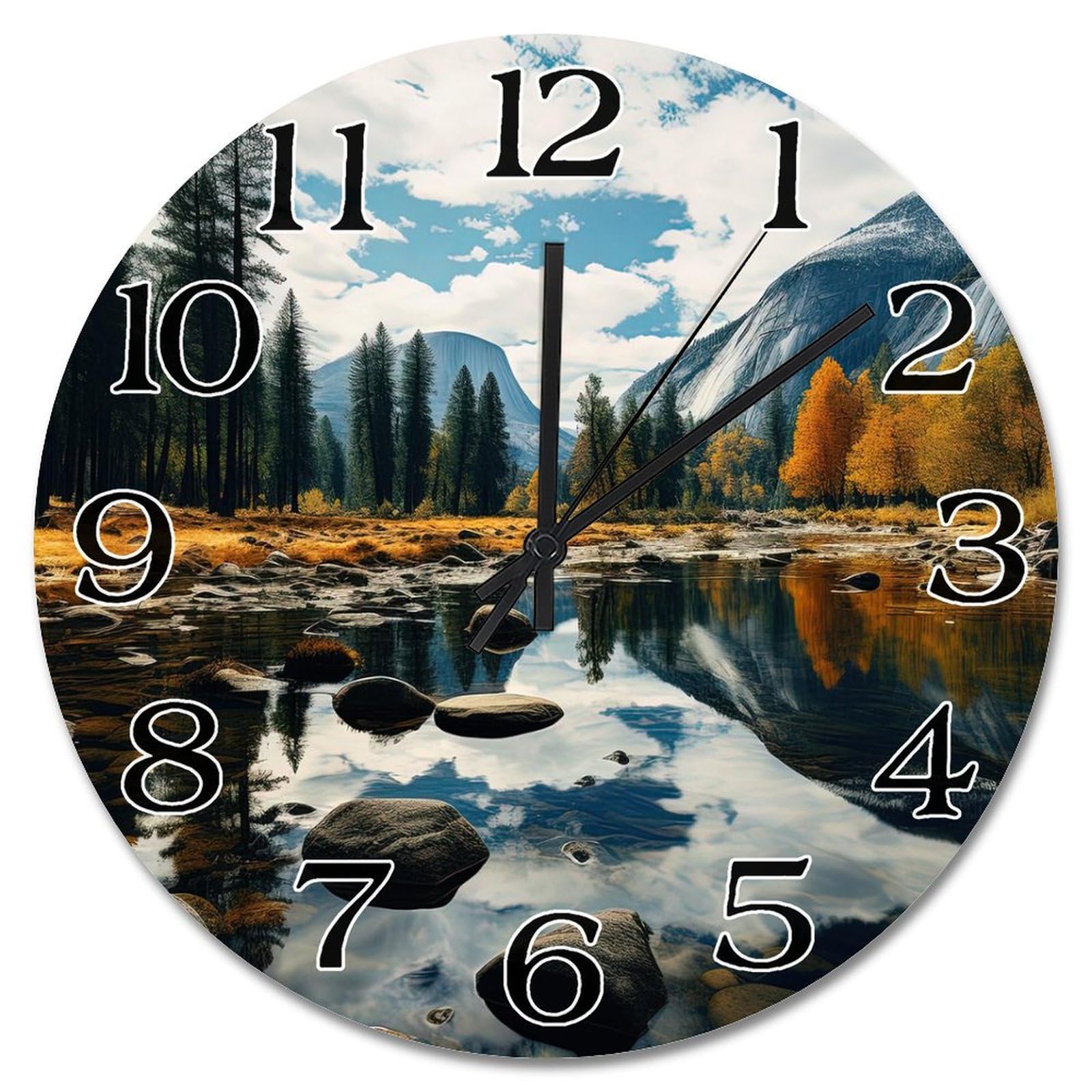 Horloge murale paysage grand format 38cm à piles