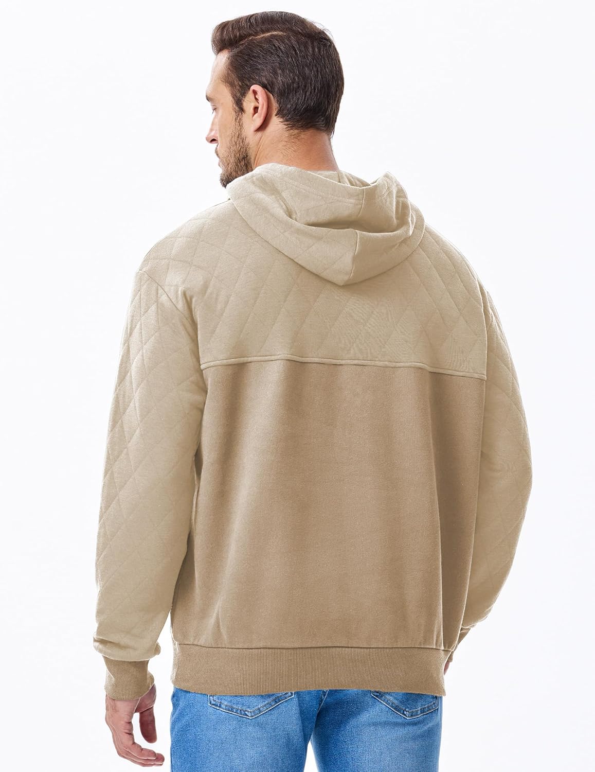 JMIERR Mens Casual Hooded Collar Fleece Hoodies Pullover Sweatshirts Warm Long Sleeve Shirts - Image 2