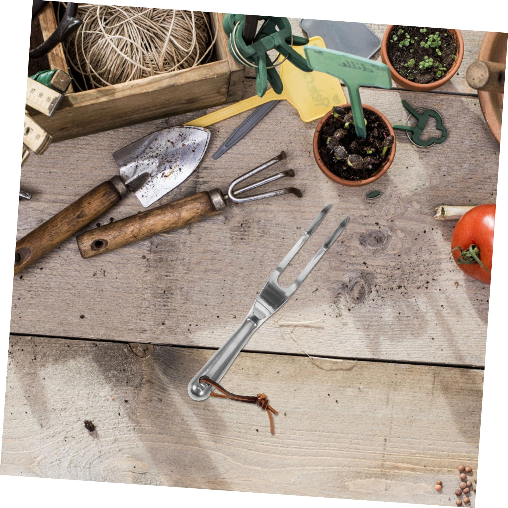 STOBOK 4 Stück Griff Rechen Mini Handrechen Gartenarbeit Landschaftsbau Picker handkultivator gartengerät kleine Rechen für Gartenbeete Pflanz Rechen Gartenrake Silver